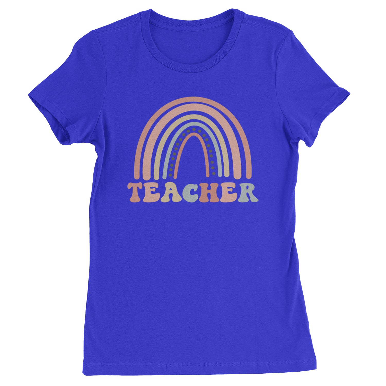 Teacher Pastel Rainbow  Womens T-shirt Royal Blue