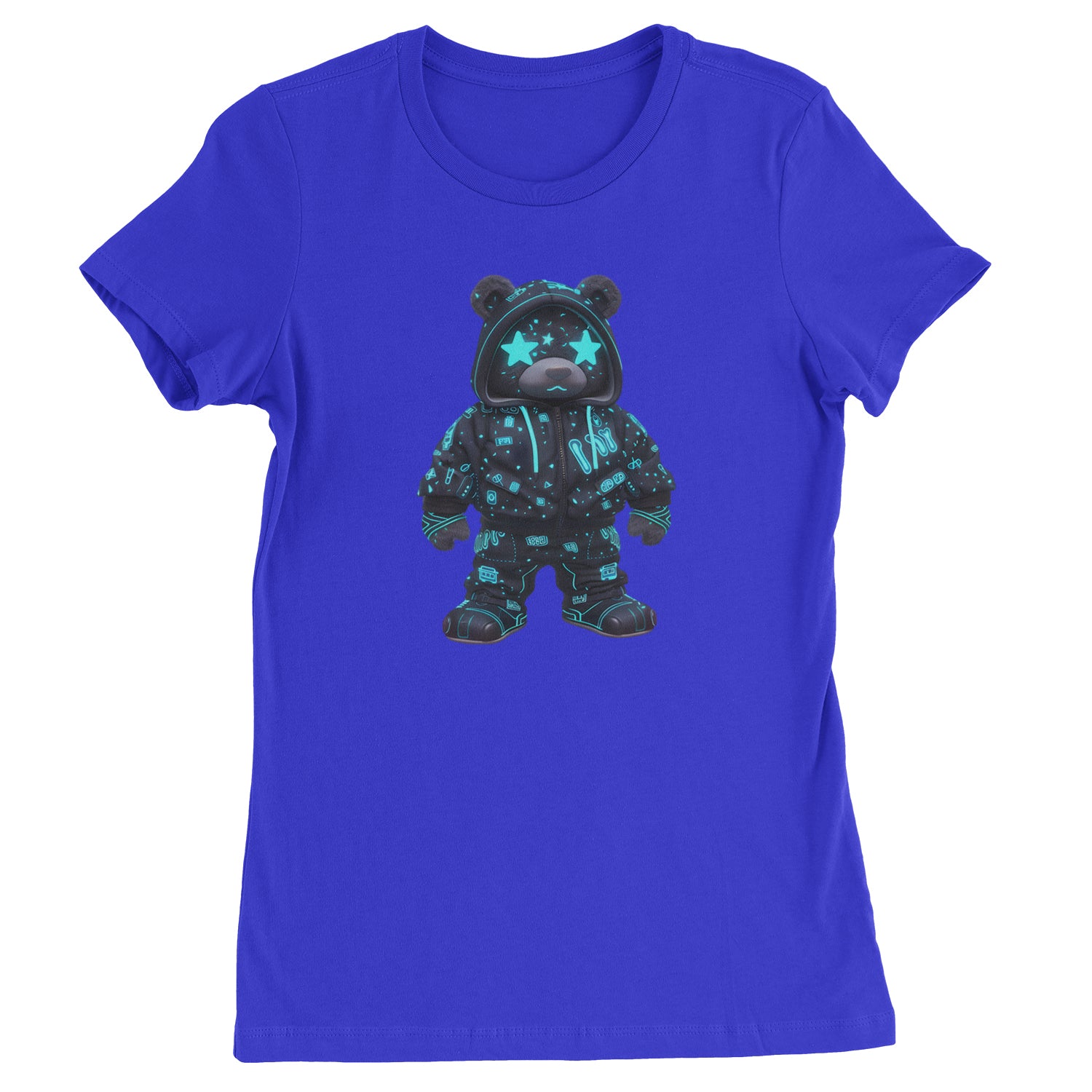 Starry Eyed Vaporwave Urban Graffiti Bear  Womens T-shirt Royal Blue