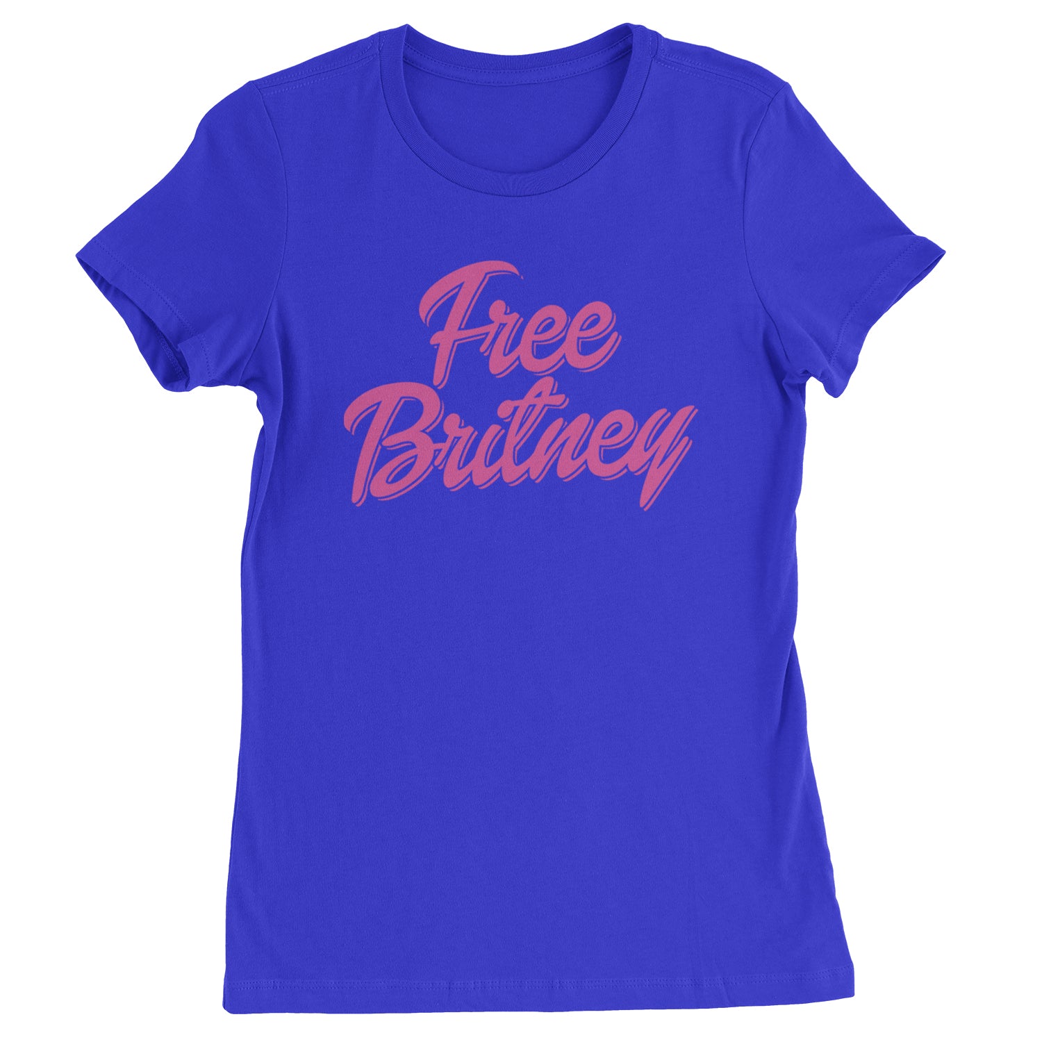 Pink Free Britney Womens T-shirt Royal Blue