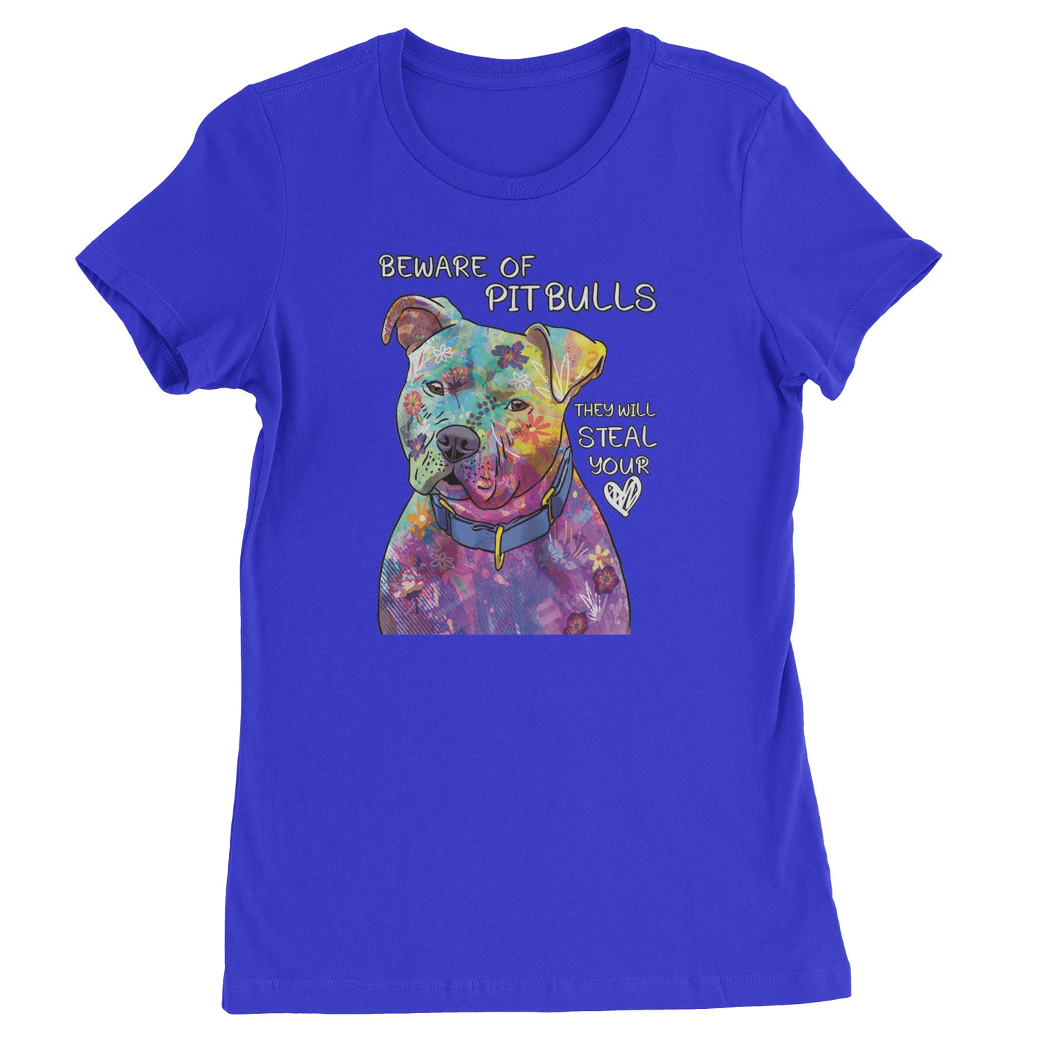 Beware Of Pit Bulls, They Will Steal Your Heart  Womens T-shirt Royal Blue