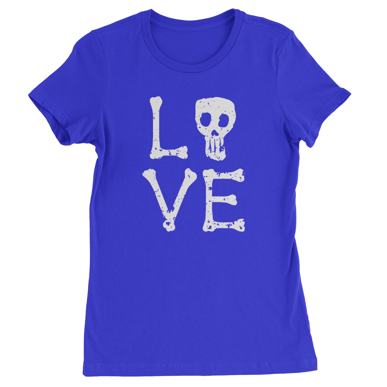 Love Skeleton Bones Womens T-shirt Royal Blue