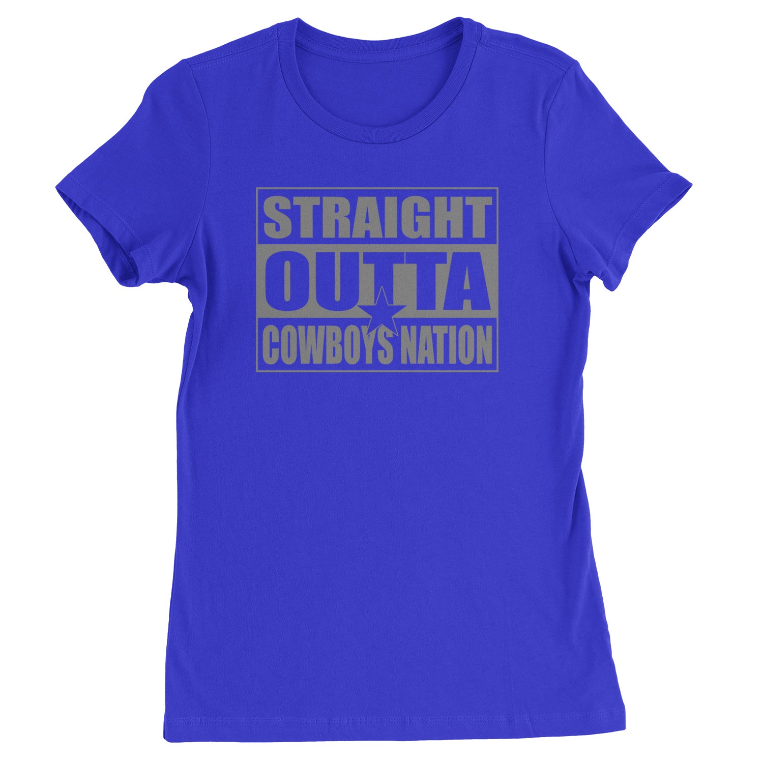 Straight Outta Cowboys Nation   Womens T-shirt Royal Blue