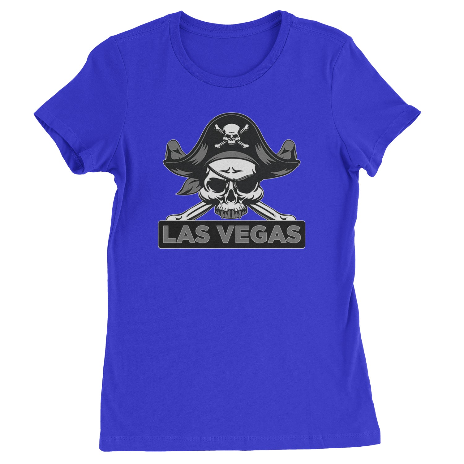 Raider Skull Straight Outta Las Vegas Womens T-shirt Royal Blue