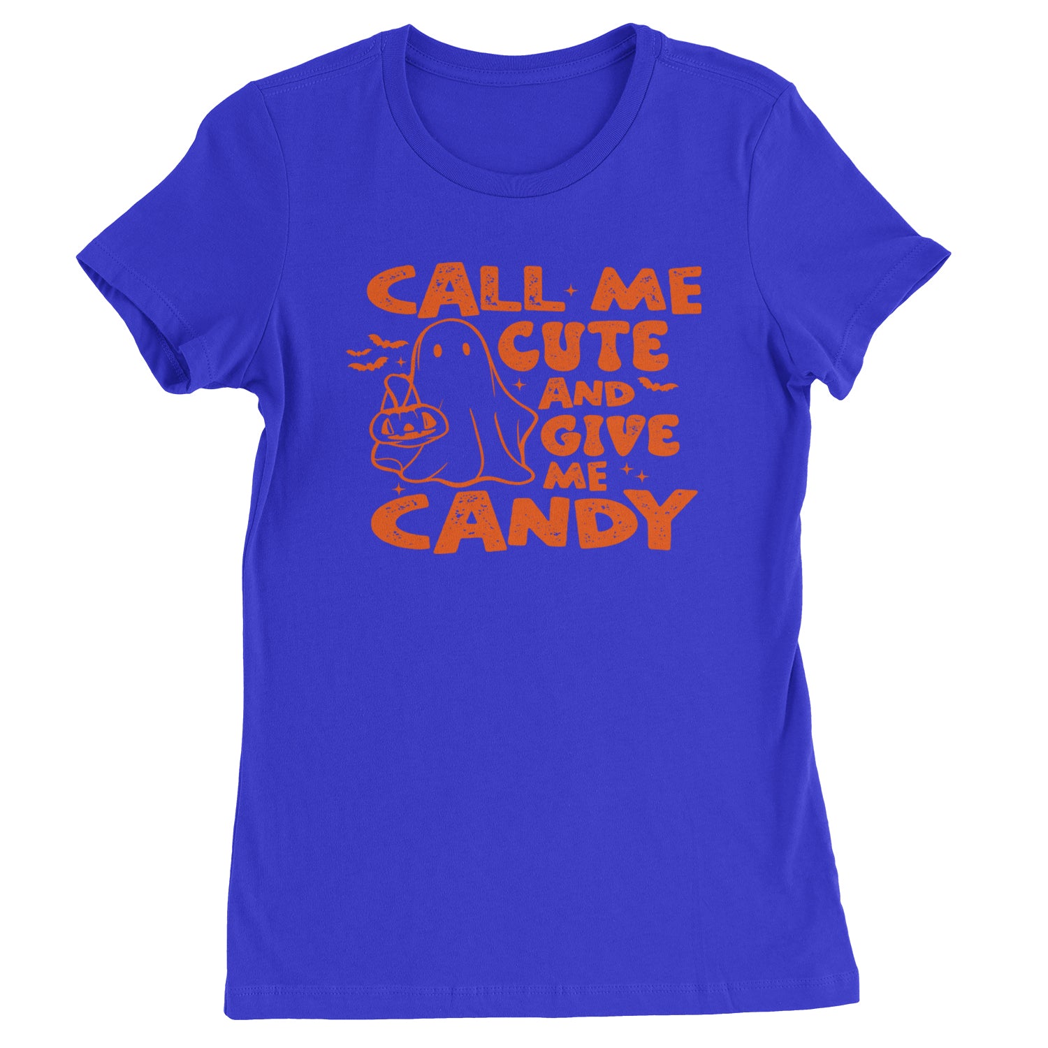 Call Me Cute And Give Me Candy Womens T-shirt Royal Blue