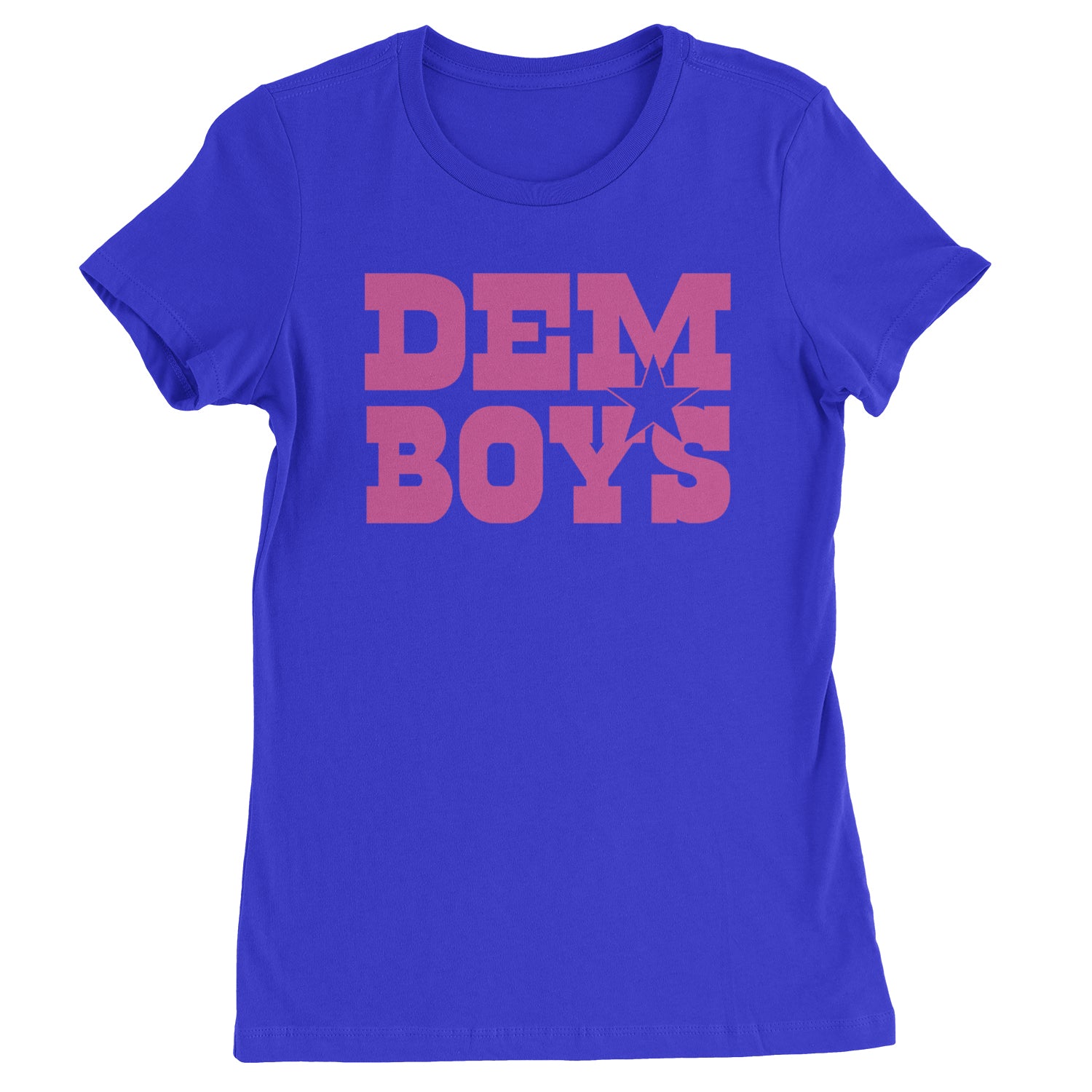 Dem Boys Hot Pink Dallas  Womens T-shirt Royal Blue