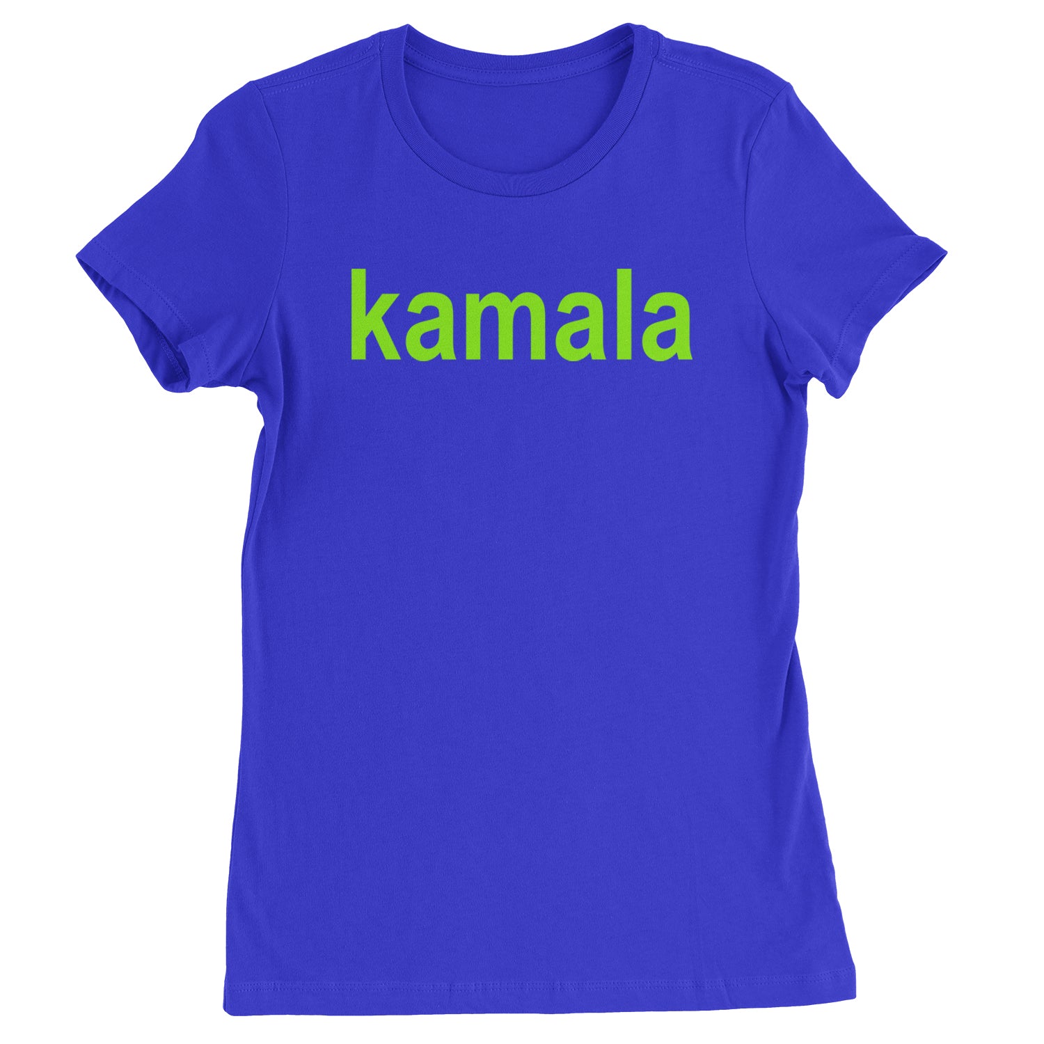 Kamala Bright Green Brat Coconut Tree Womens T-shirt Royal Blue