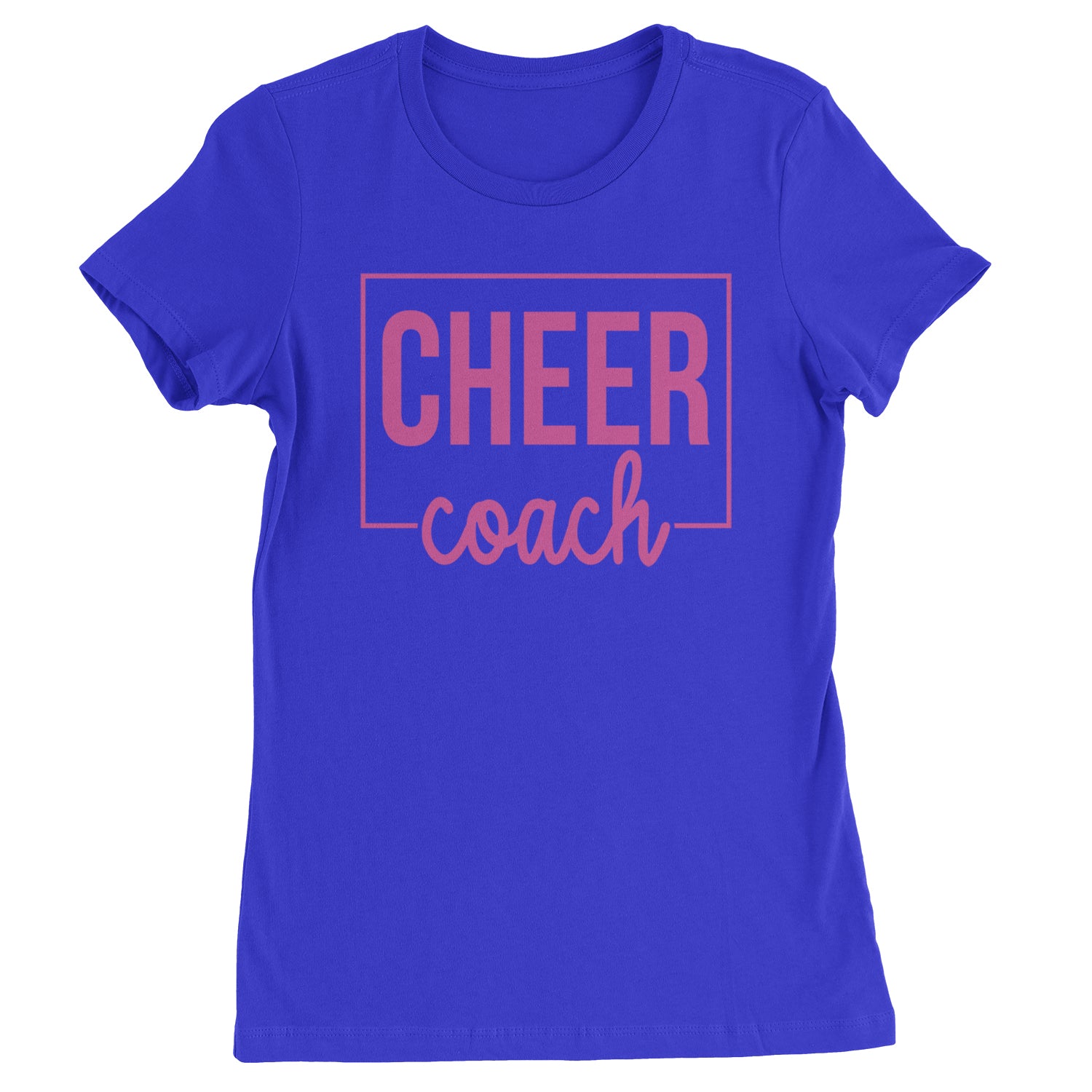 Cheer Coach Cheerleader Womens T-shirt Royal Blue