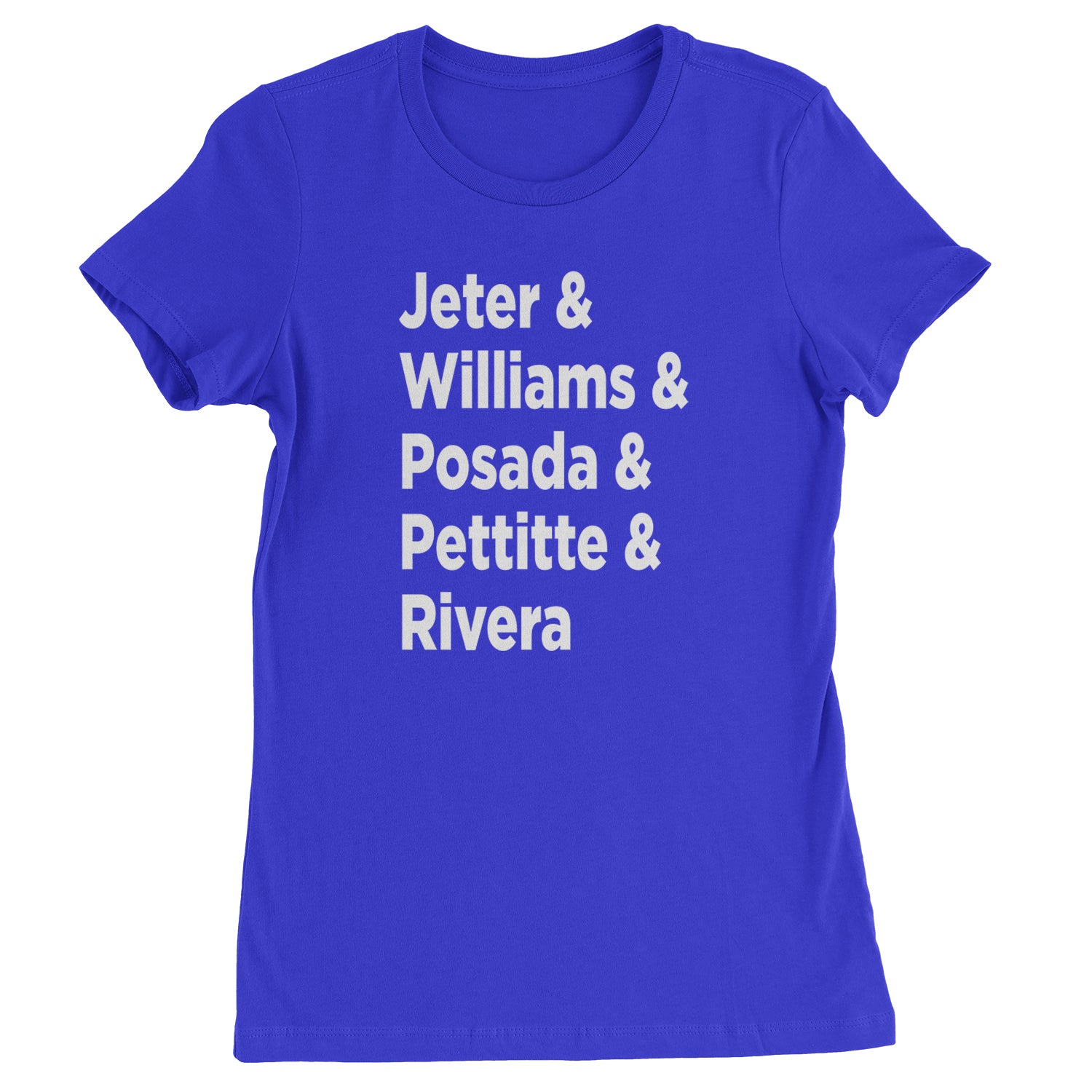 Jeter & Williams & Posada & Pettitte & Rivera Womens T-shirt Royal Blue