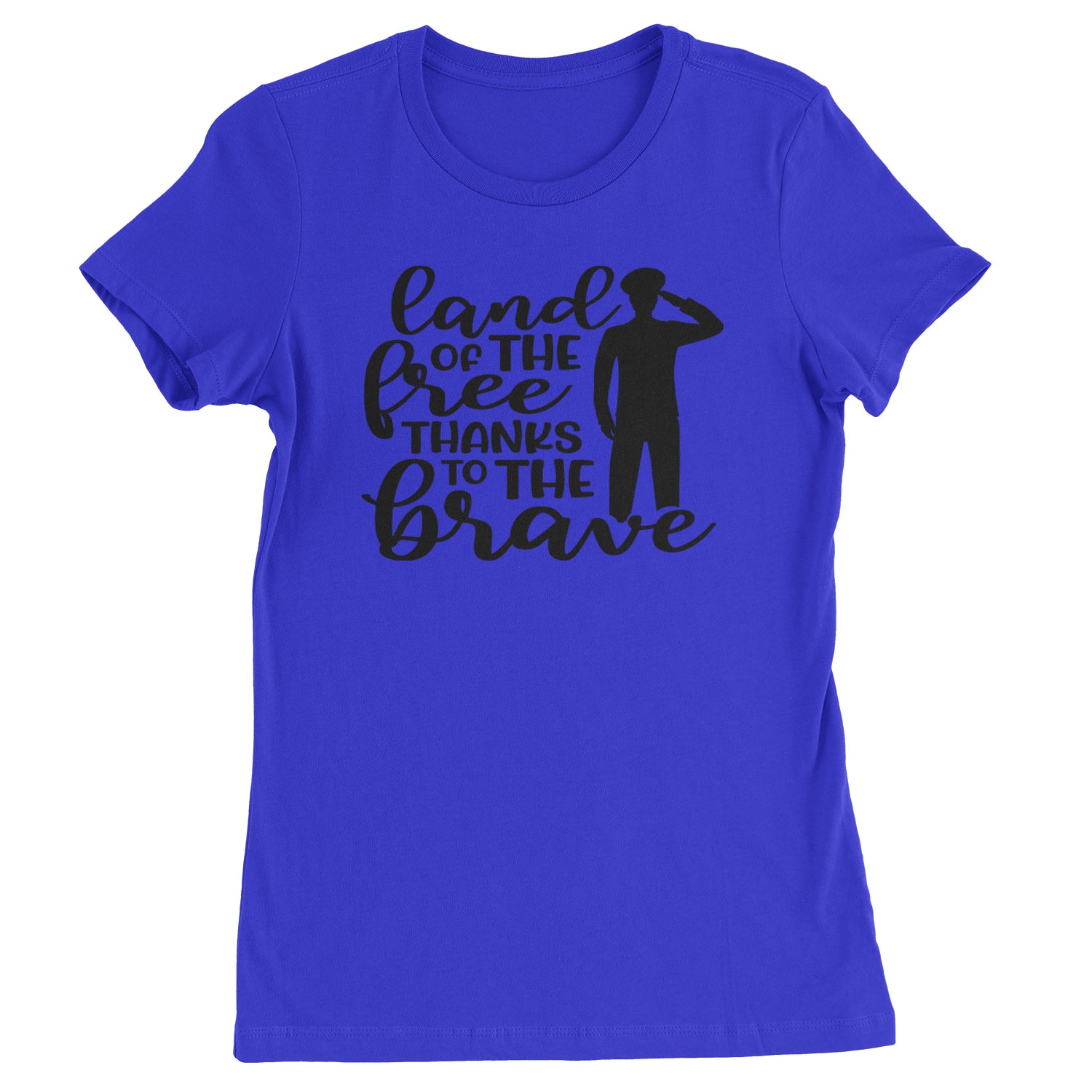 Land Of The Free Thanks To The Brave Veterans Womens T-shirt Royal Blue