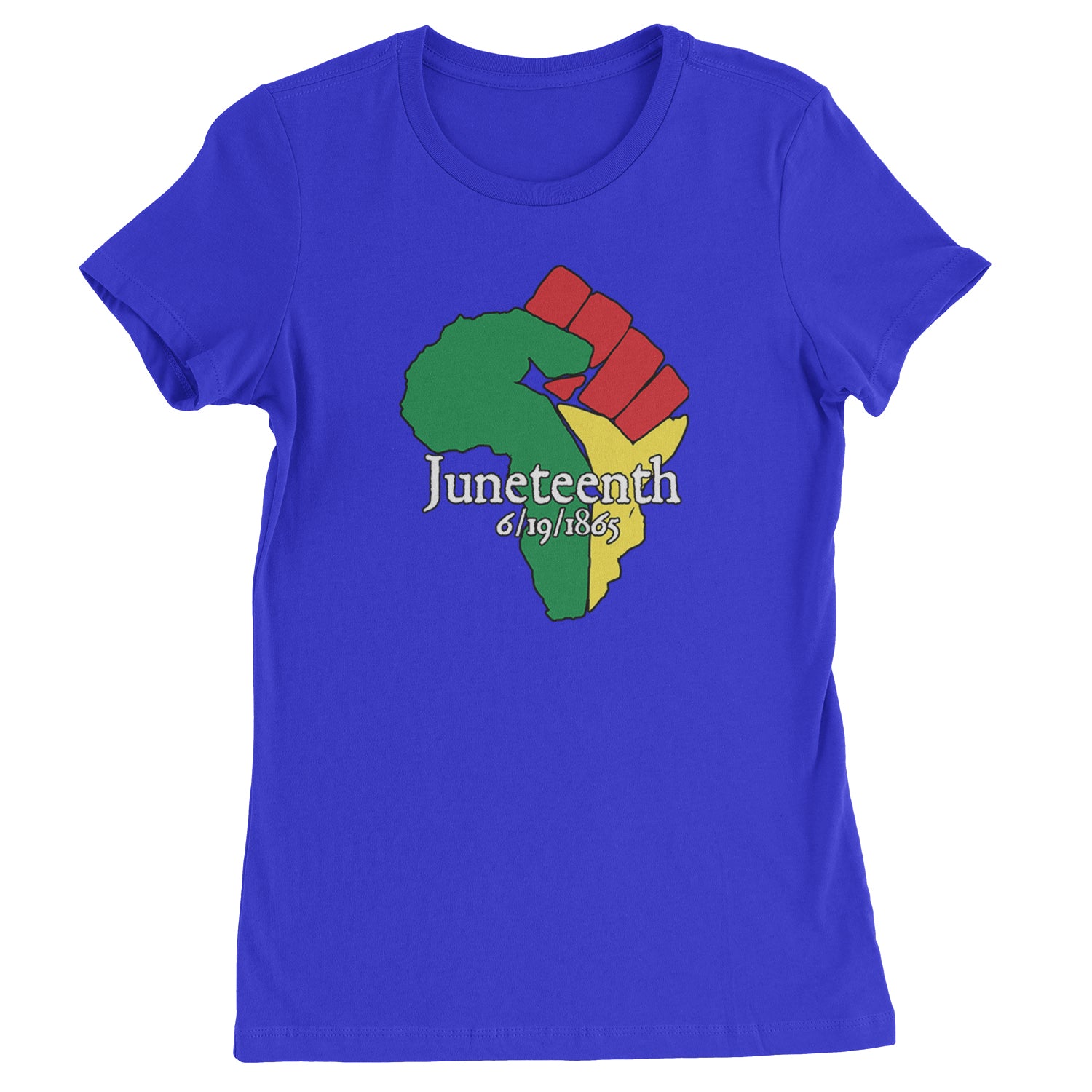 Juneteenth Raised Fist Africa Celebrate Emancipation Day  Womens T-shirt Royal Blue