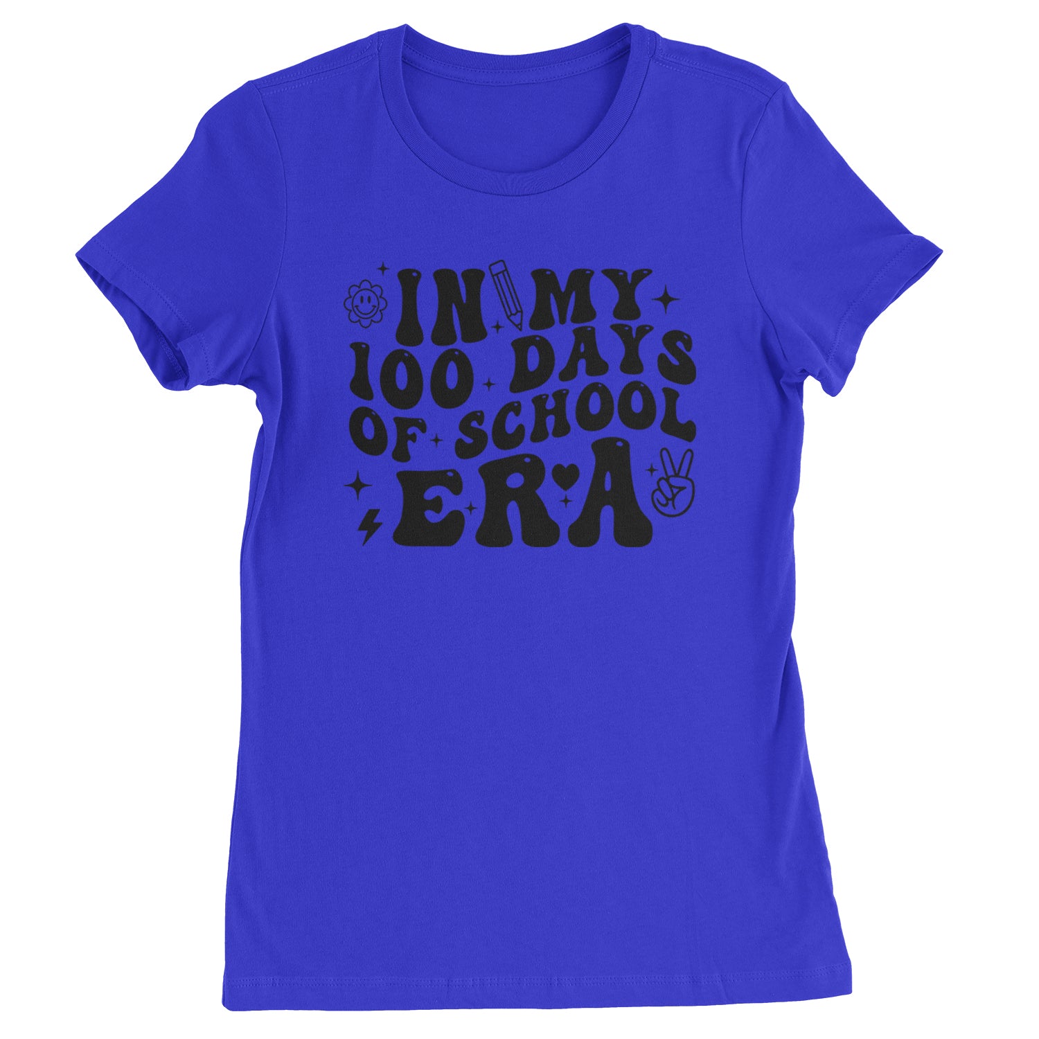 In My 100 Days Of School Era Womens T-shirt Royal Blue