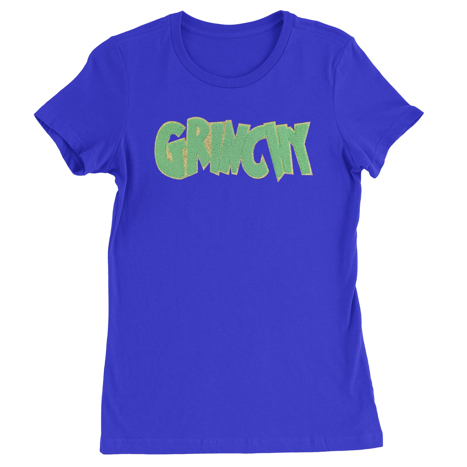 Green Gr-nchy Chenille Patch  Womens T-shirt Royal Blue