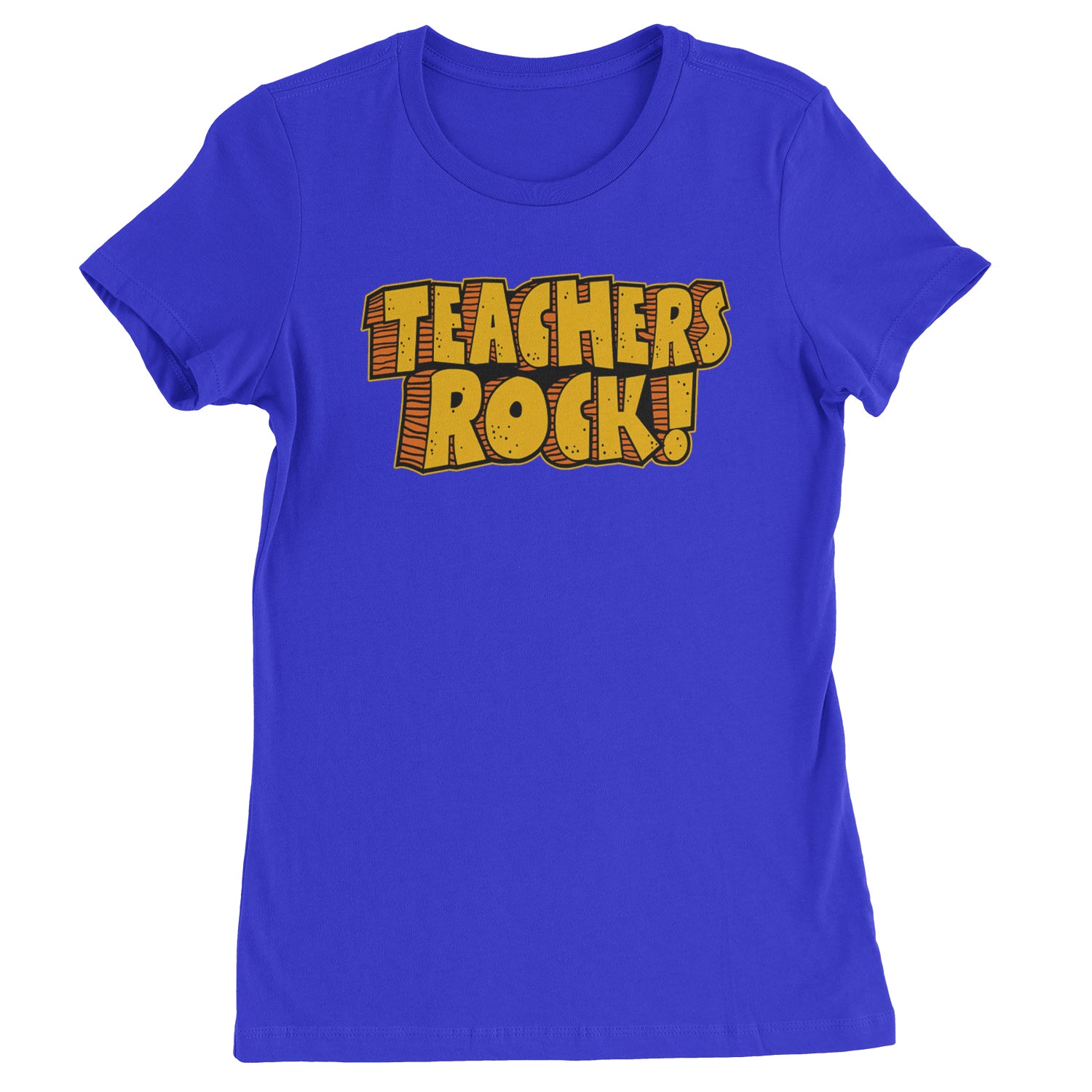 Teachers Rock Retro  Womens T-shirt Royal Blue