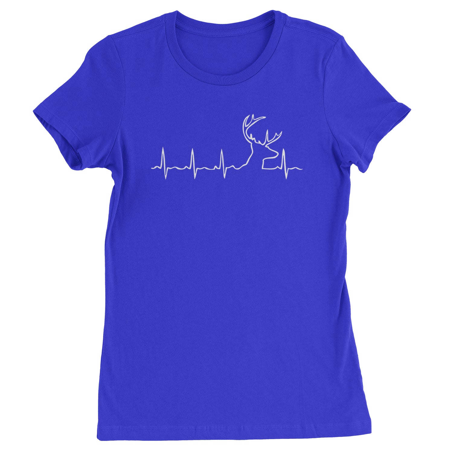 Hunting Heartbeat Deer Hunter Buck Stag Antlers  Womens T-shirt Royal Blue