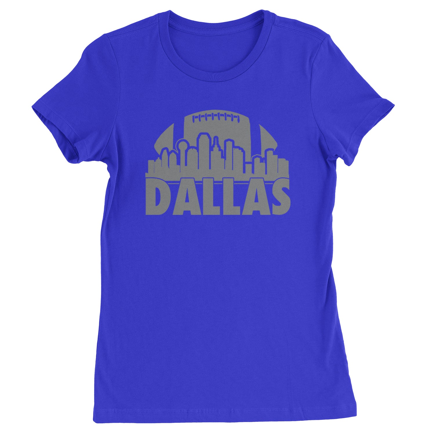 Dallas Texas Skyline Womens T-shirt Royal Blue