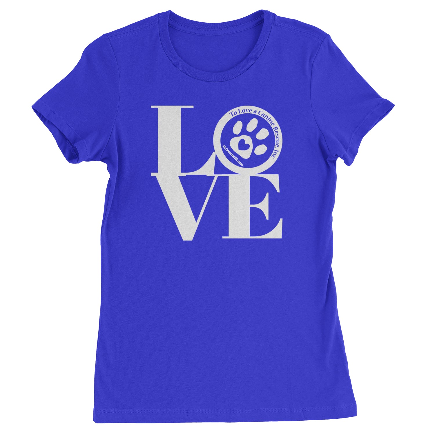 TLC LOVE Dog Rescue Womens T-shirt Royal Blue