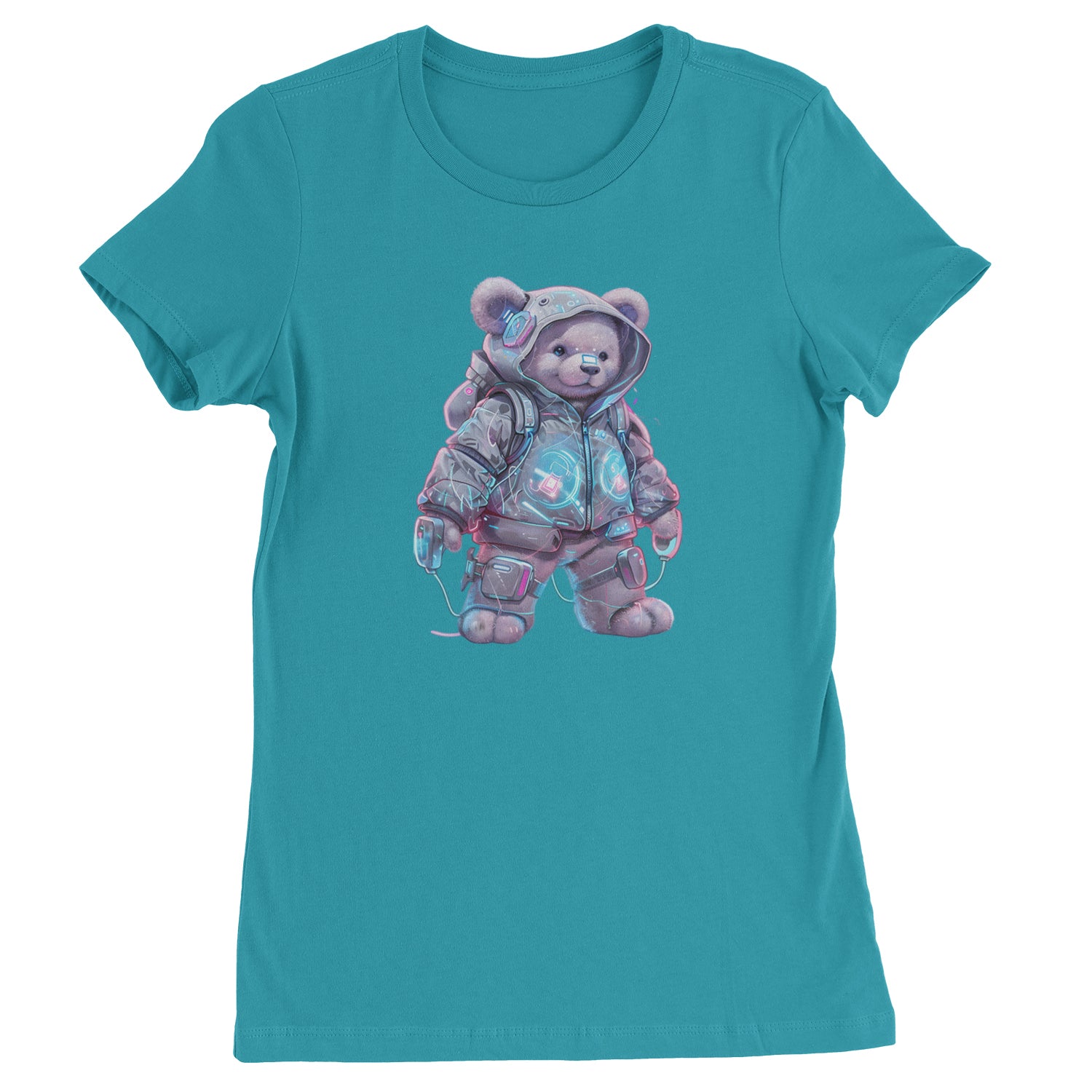 Cyberpunk Adventure Urban Graffiti Bear  Womens T-shirt Surf