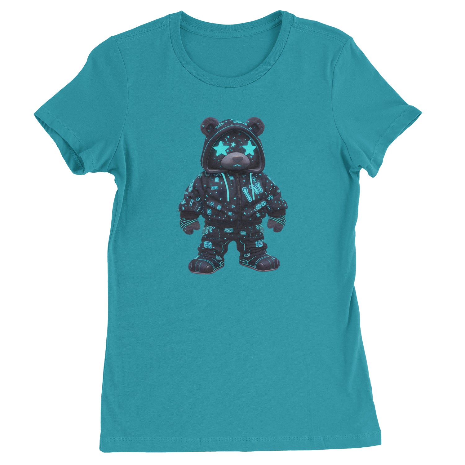 Starry Eyed Vaporwave Urban Graffiti Bear  Womens T-shirt Surf