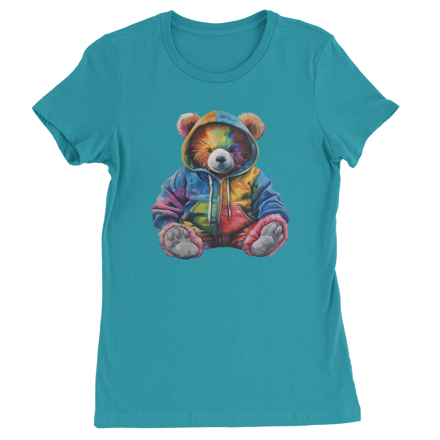 Rainbow Streetwear Urban Graffiti Bear  Womens T-shirt Surf