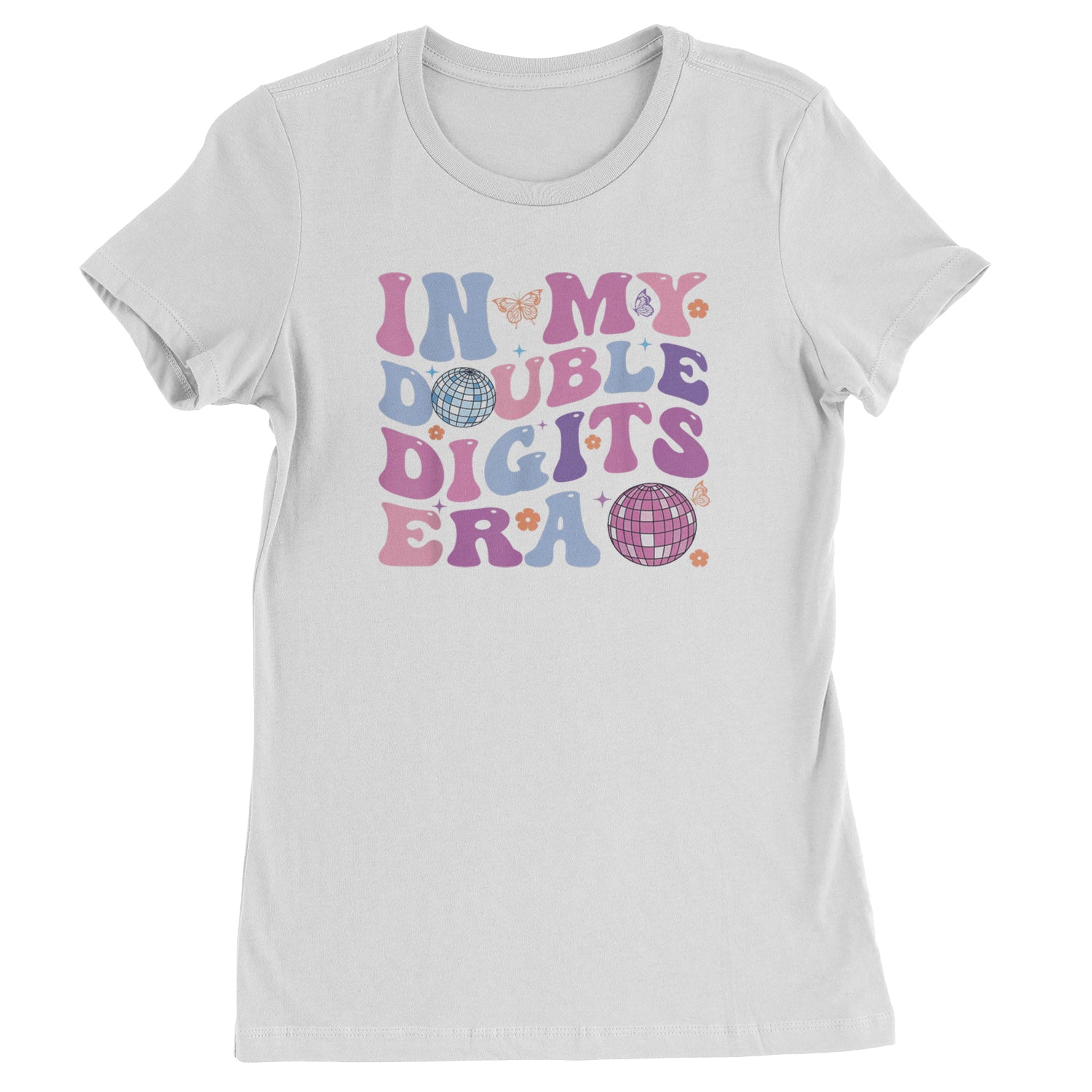 In My Double Digits Era Retro 10 Year Old 10th Birthday Womens T-shirt White