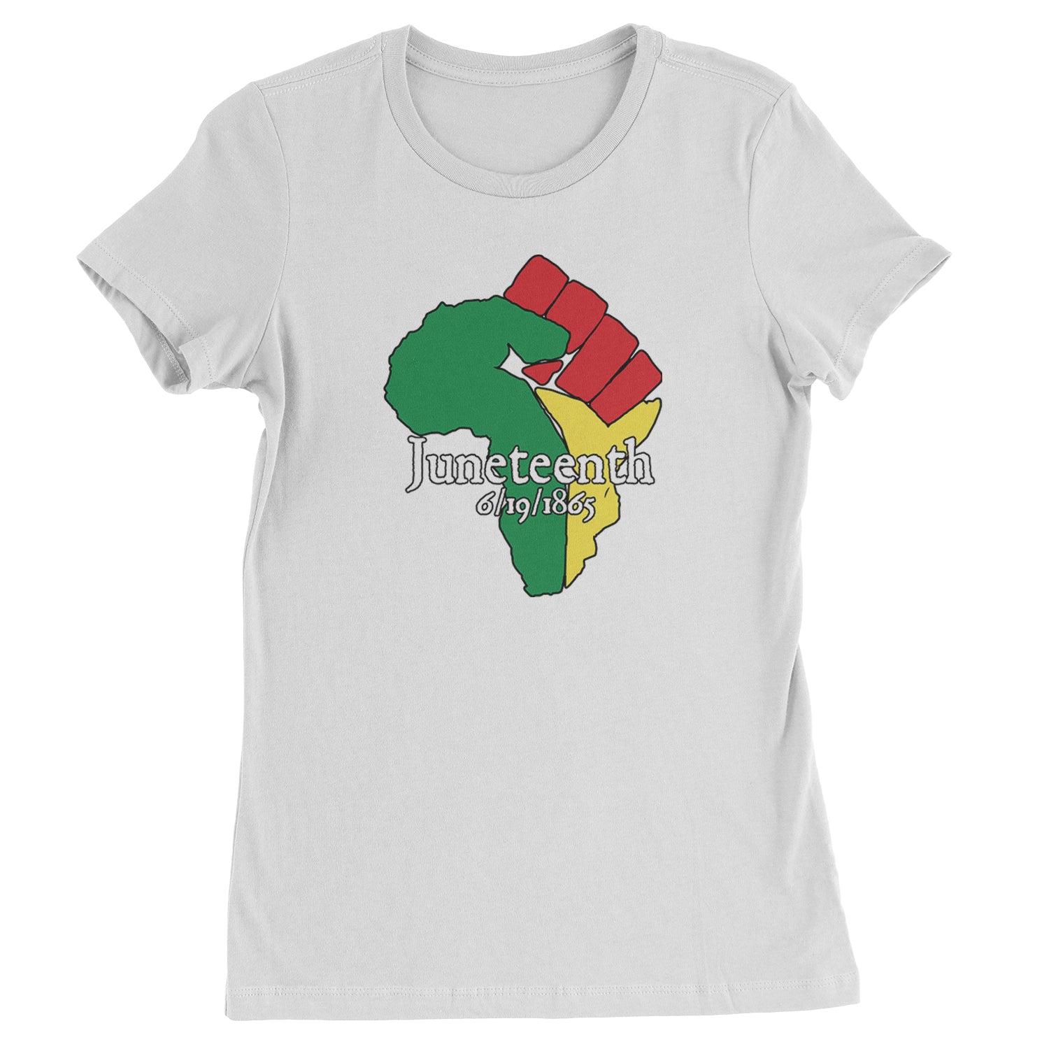 Juneteenth Raised Fist Africa Celebrate Emancipation Day  Womens T-shirt White