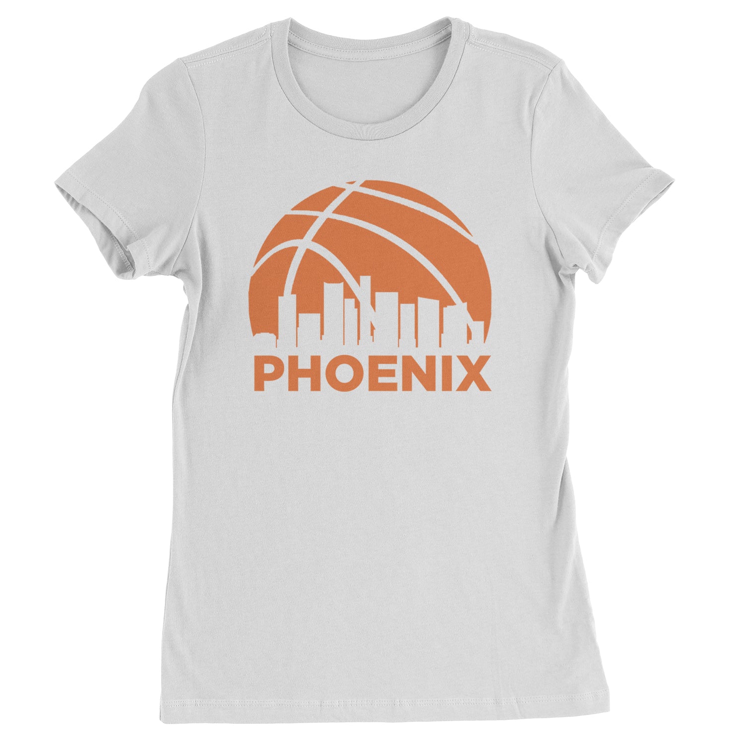 Phoenix Basketball Sunset City Skyline Womens T-shirt White