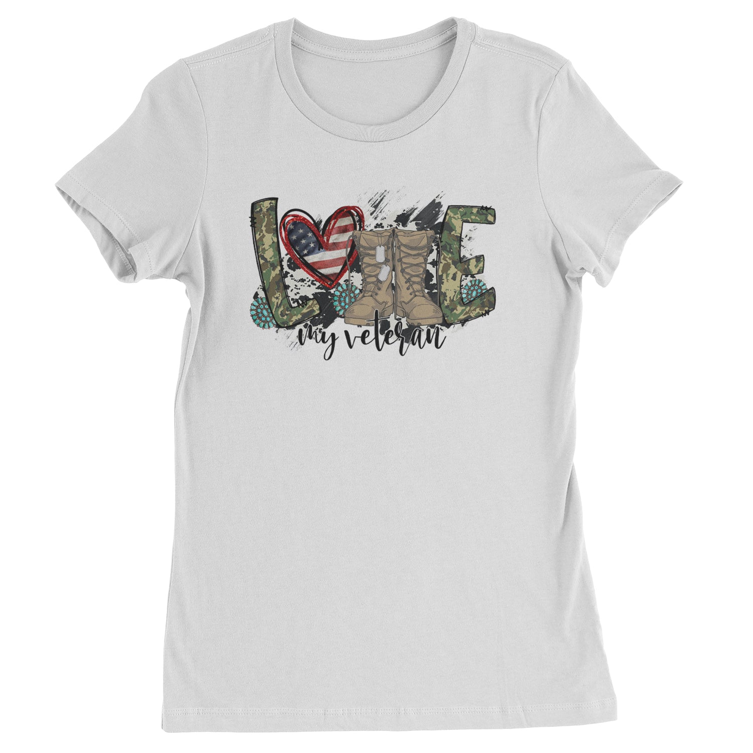 Love My Veteran Honor Veterans Day  Womens T-shirt White