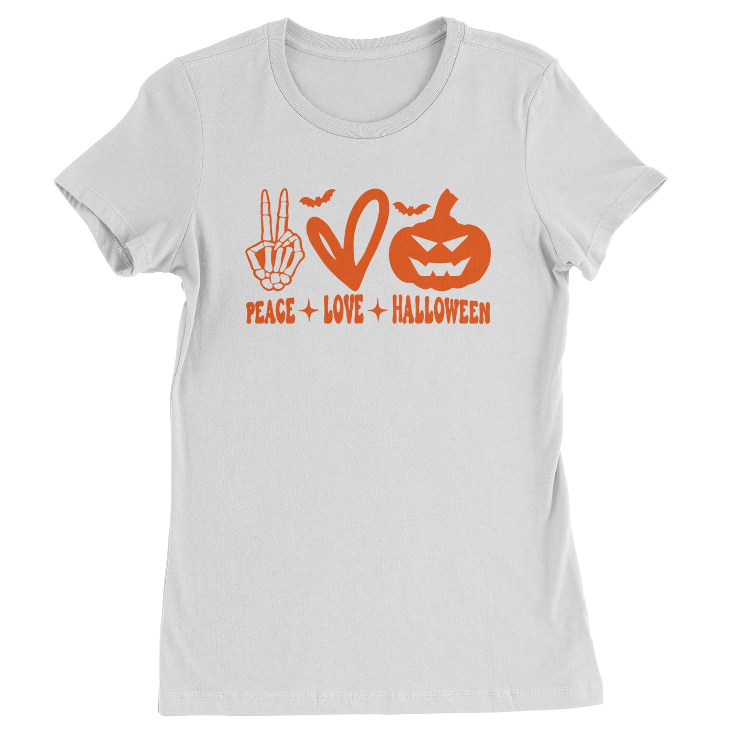 Peace, Love and Halloween Womens T-shirt White