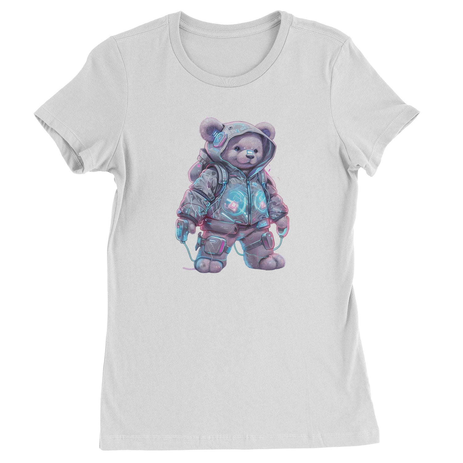 Cyberpunk Adventure Urban Graffiti Bear  Womens T-shirt White