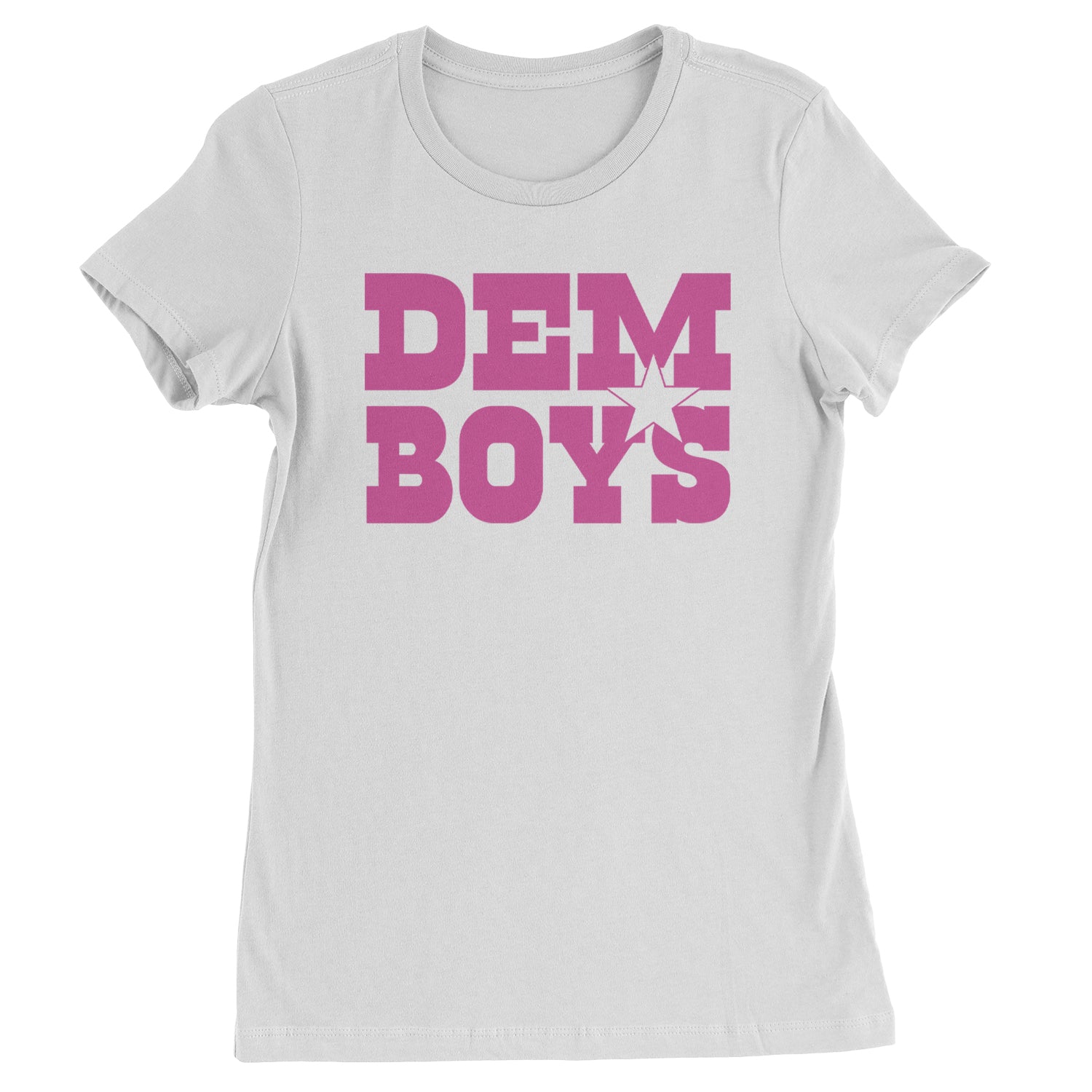 Dem Boys Hot Pink Dallas  Womens T-shirt White