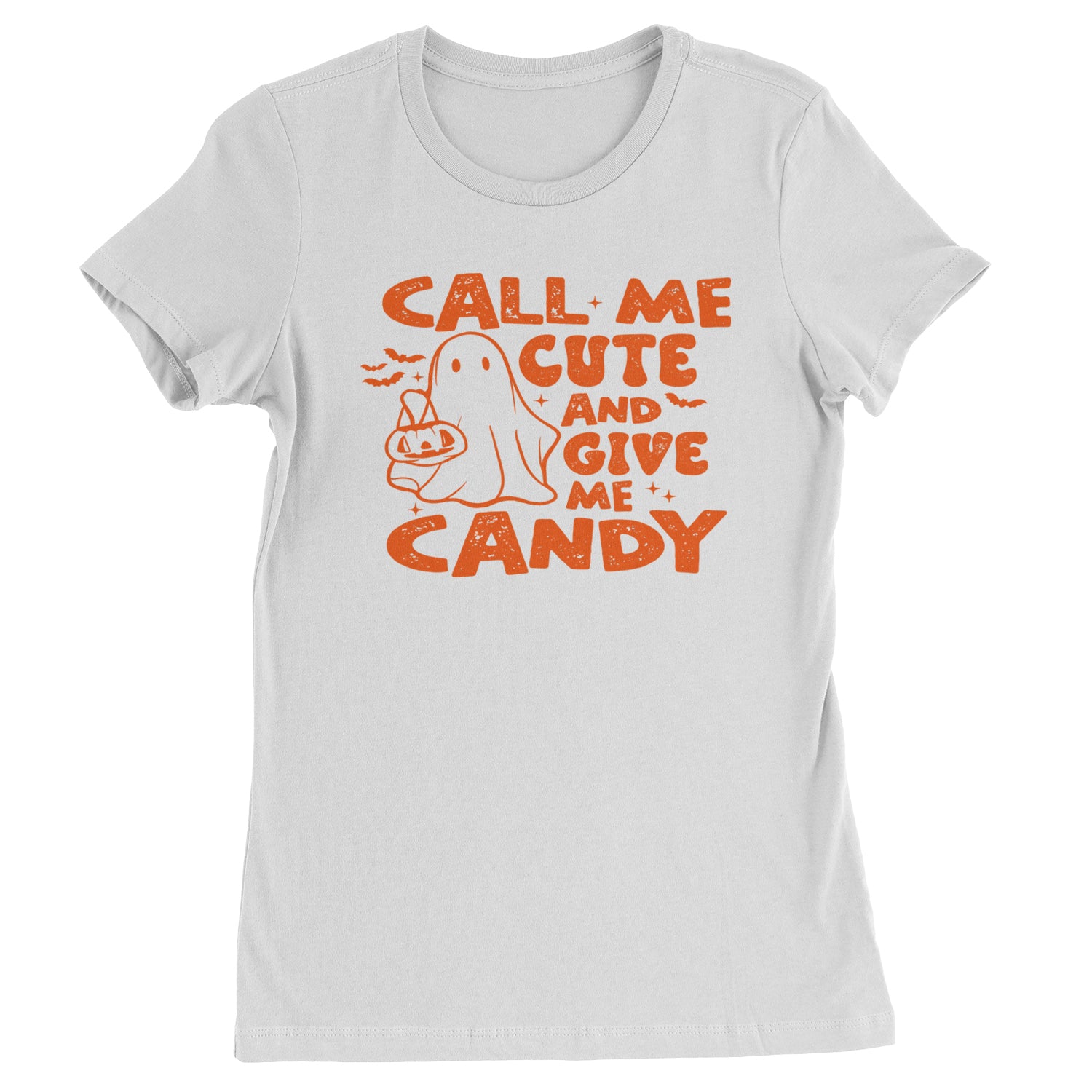 Call Me Cute And Give Me Candy Womens T-shirt White