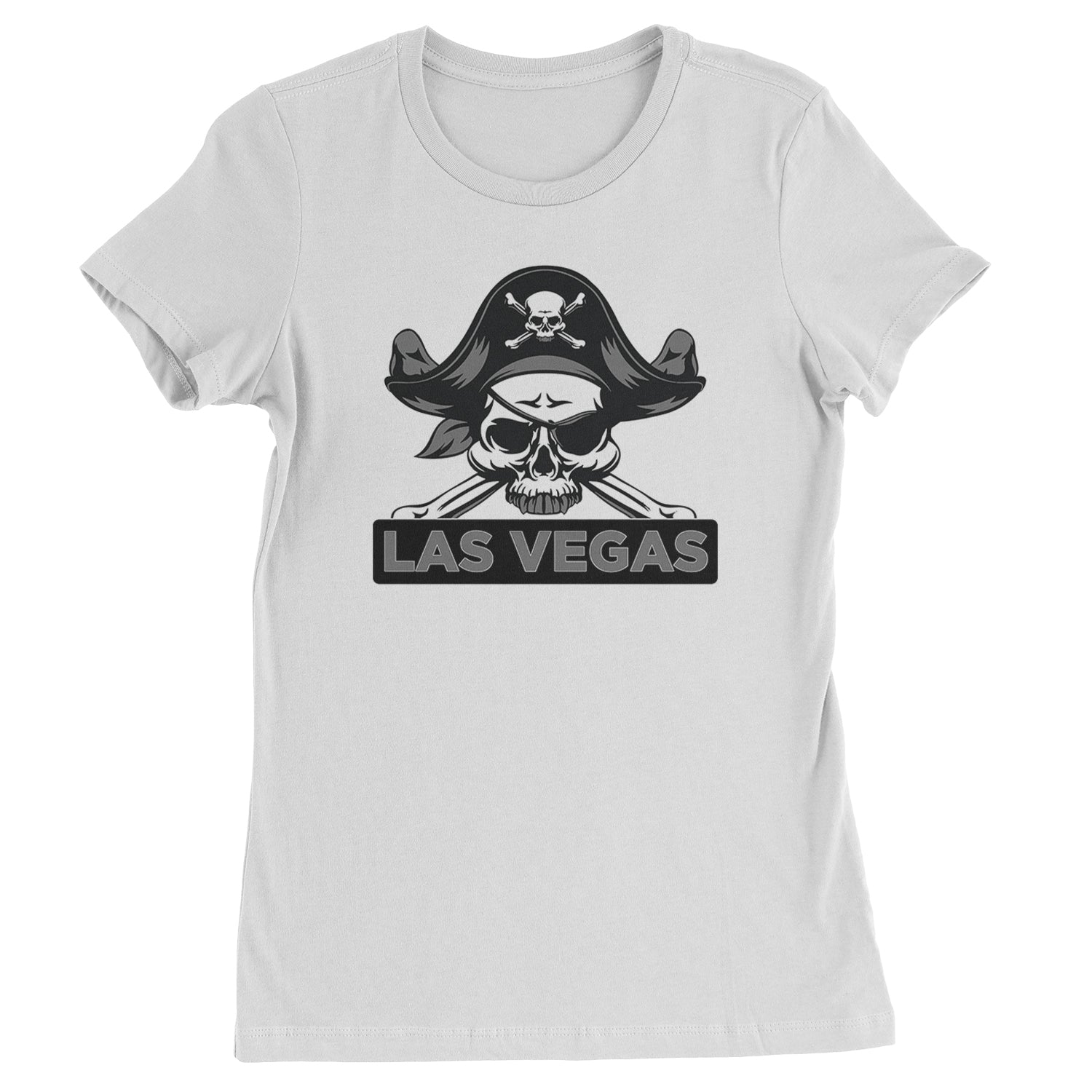 Raider Skull Straight Outta Las Vegas Womens T-shirt White