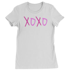 XOXO Pink Print  Womens T-shirt White