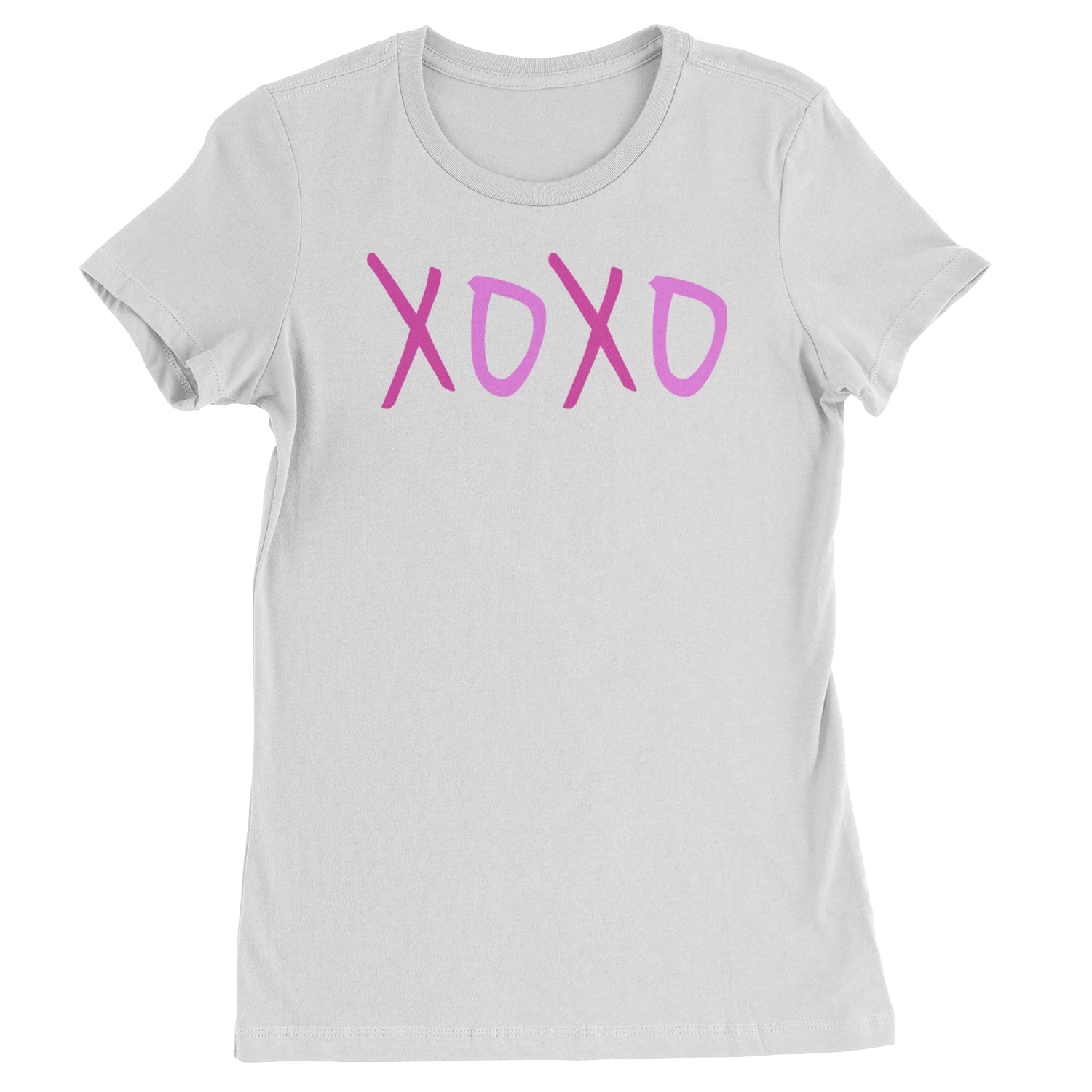 XOXO Pink Print  Womens T-shirt White