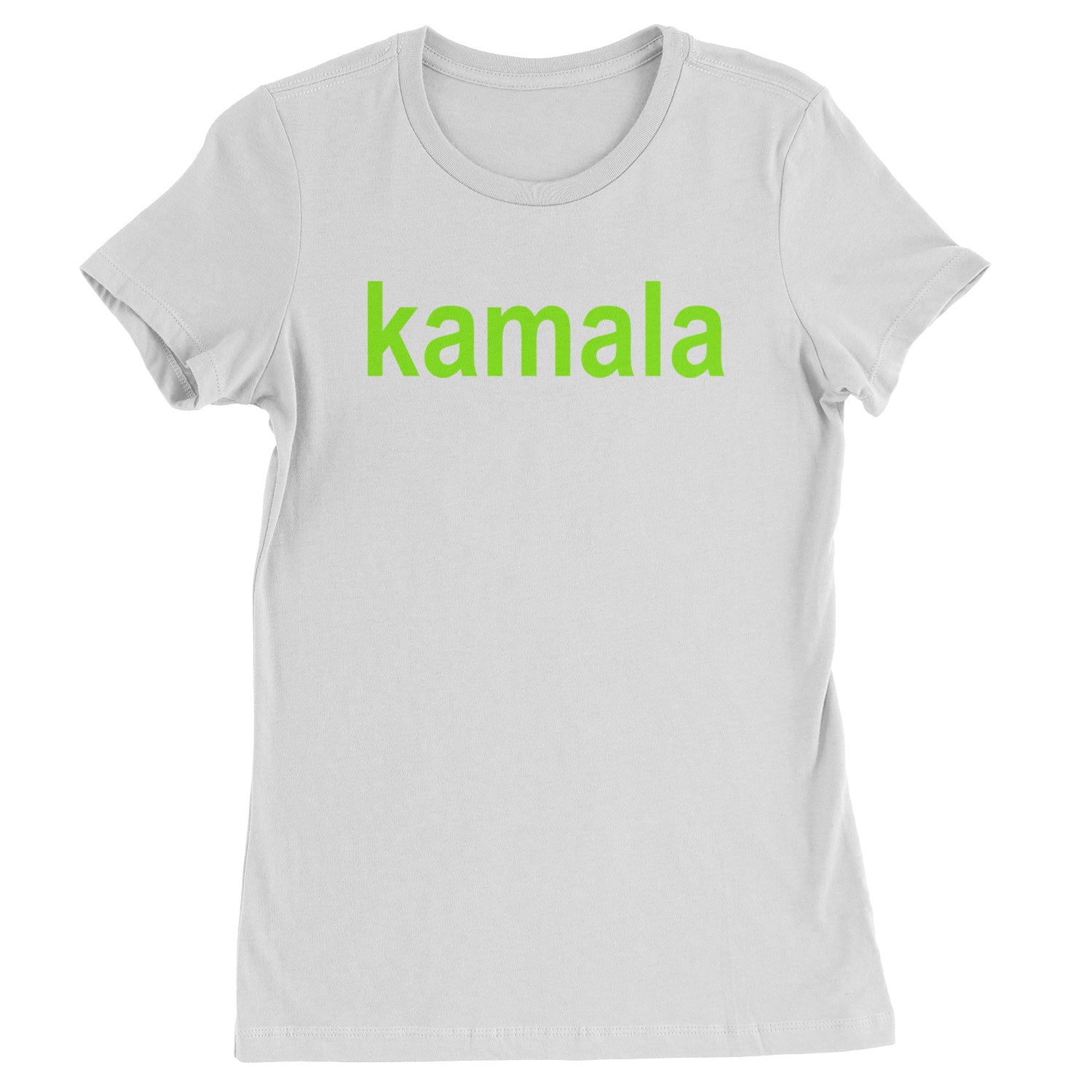 Kamala Bright Green Brat Coconut Tree Womens T-shirt White