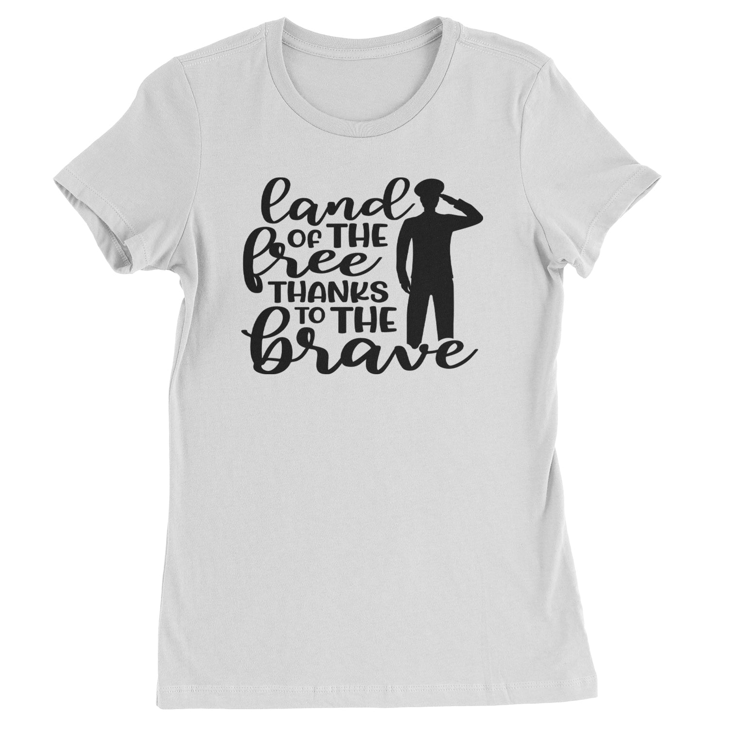 Land Of The Free Thanks To The Brave Veterans Womens T-shirt Kelly Green