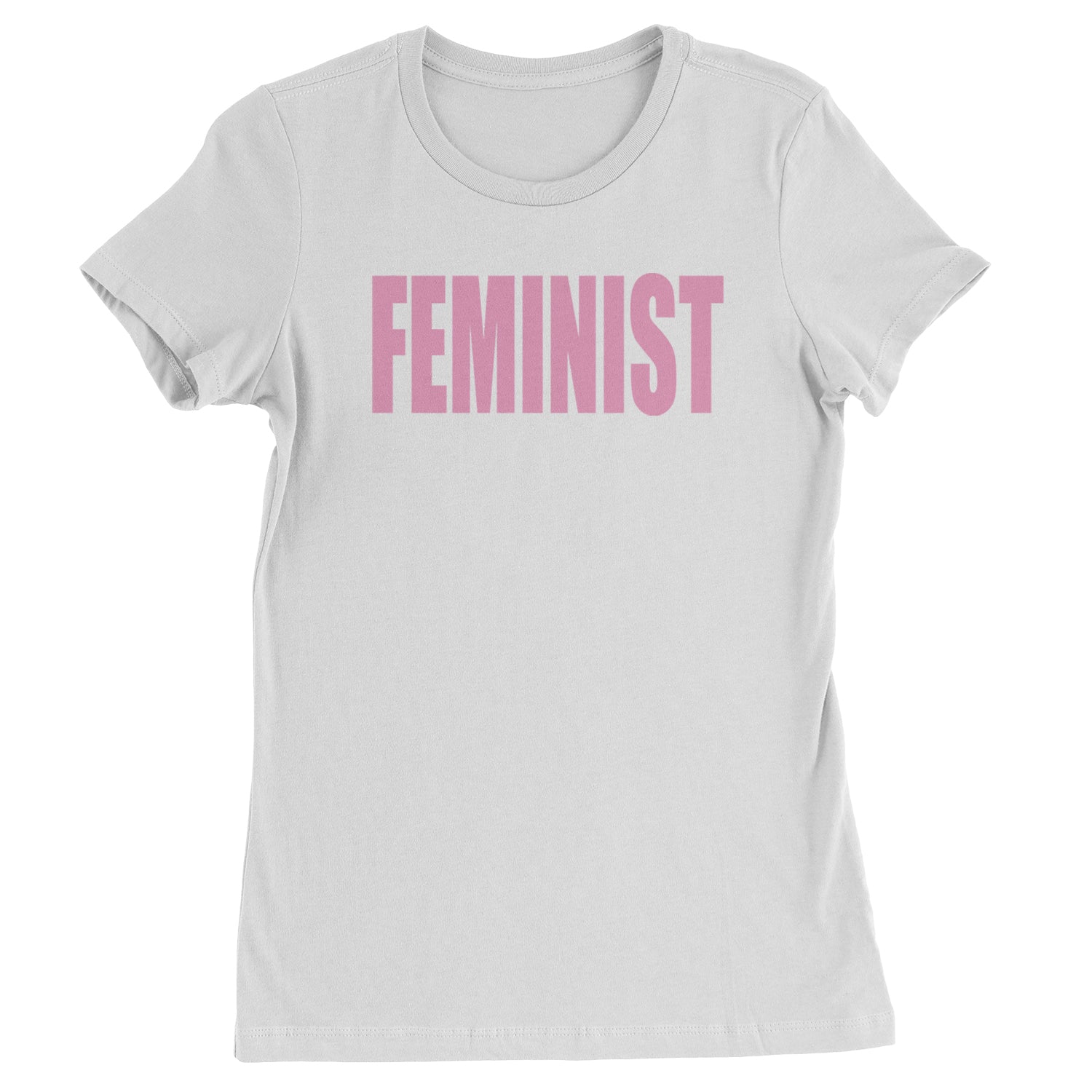 Feminist (Pink Print) Womens T-shirt White