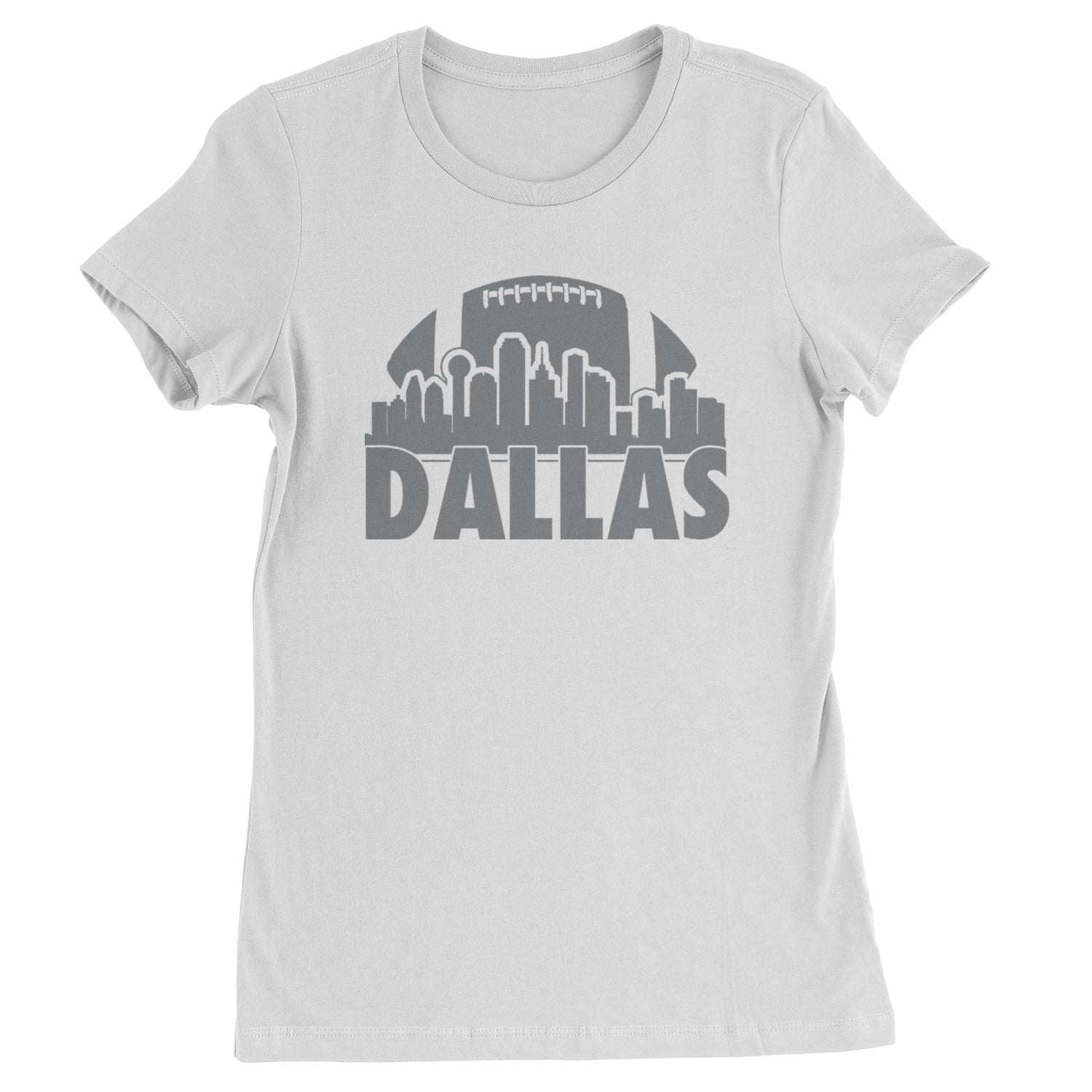 Dallas Texas Skyline Womens T-shirt White