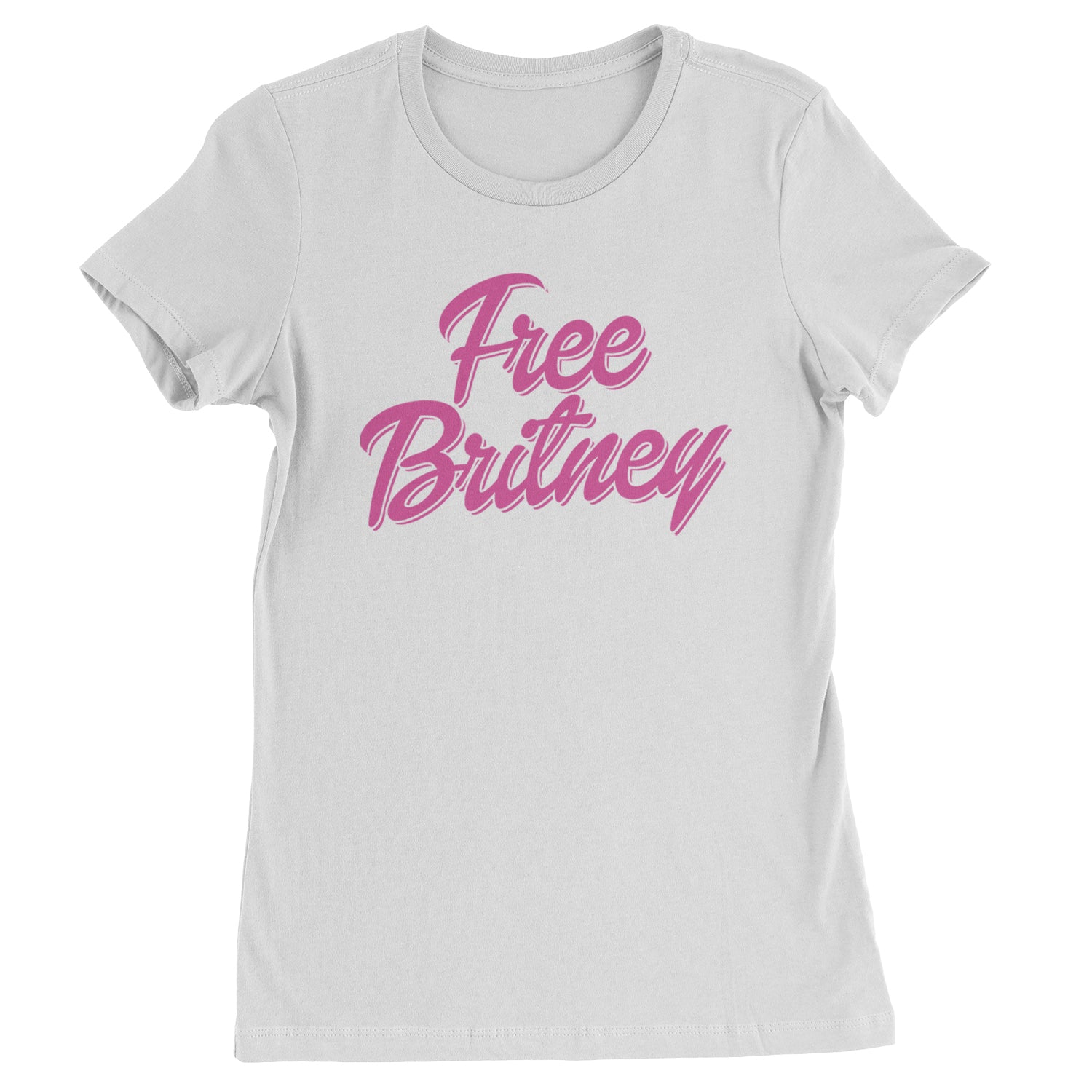 Pink Free Britney Womens T-shirt White