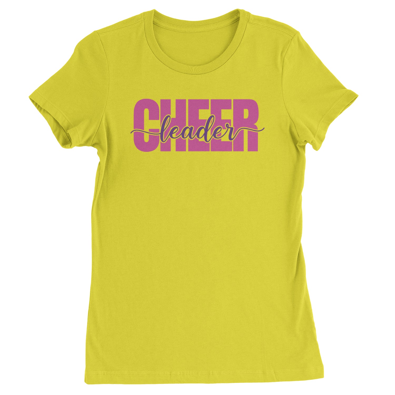 Cheerleader with Scripted Flair Womens T-shirt Yellow