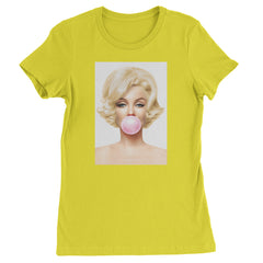 Ms. Monroe Pink Bubble Gum American Icon Womens T-shirt Yellow
