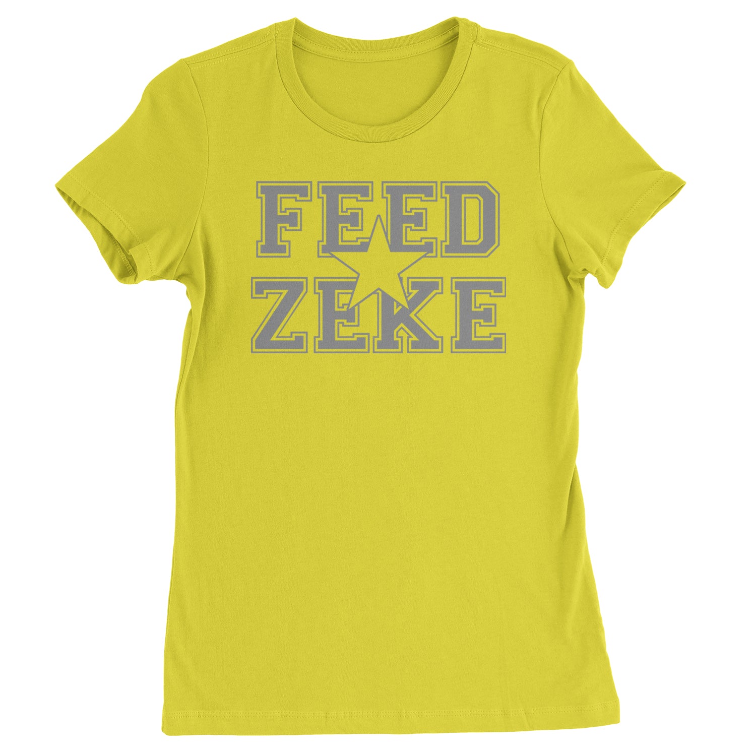 Feed Zeke Football  Womens T-shirt Yellow