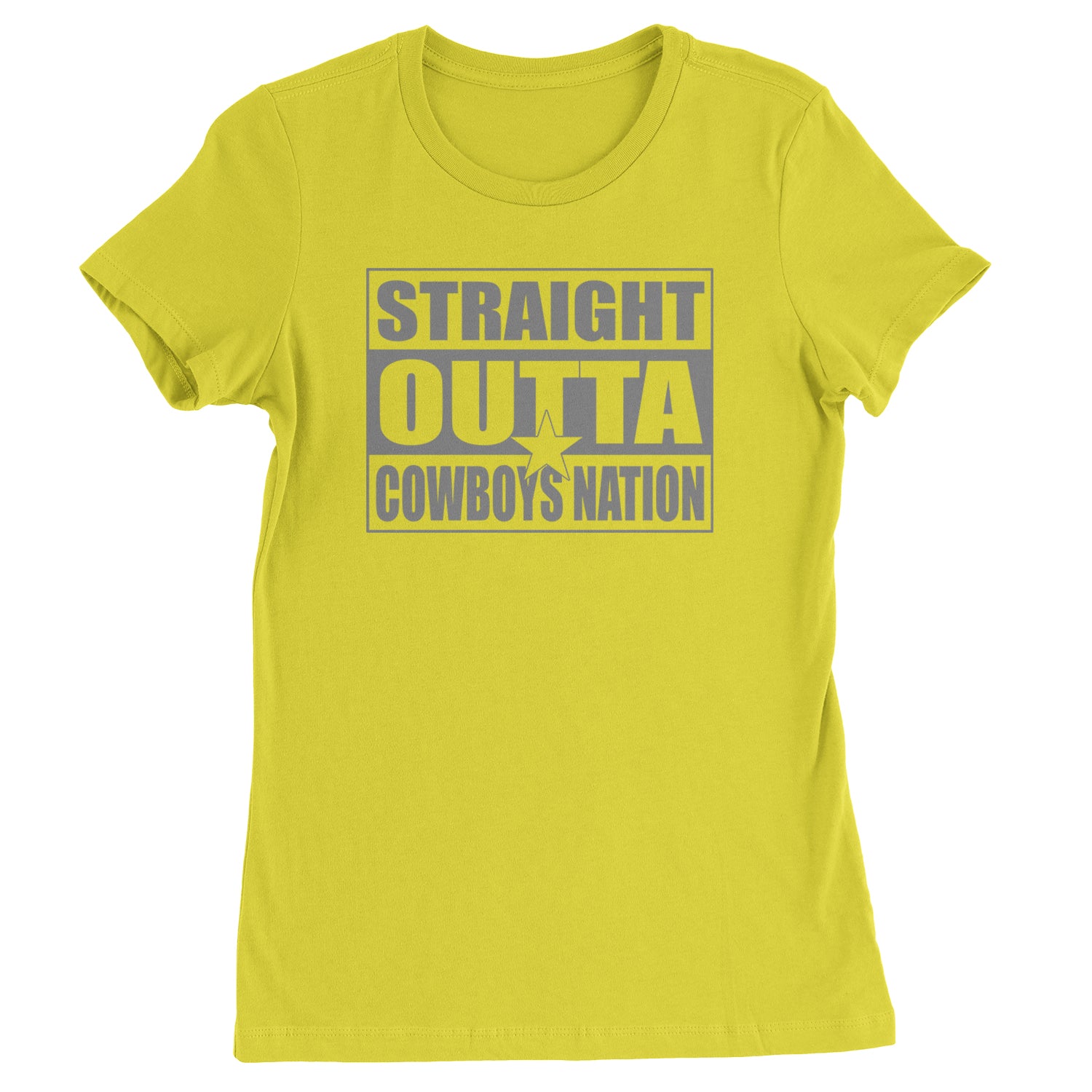 Straight Outta Cowboys Nation   Womens T-shirt Yellow