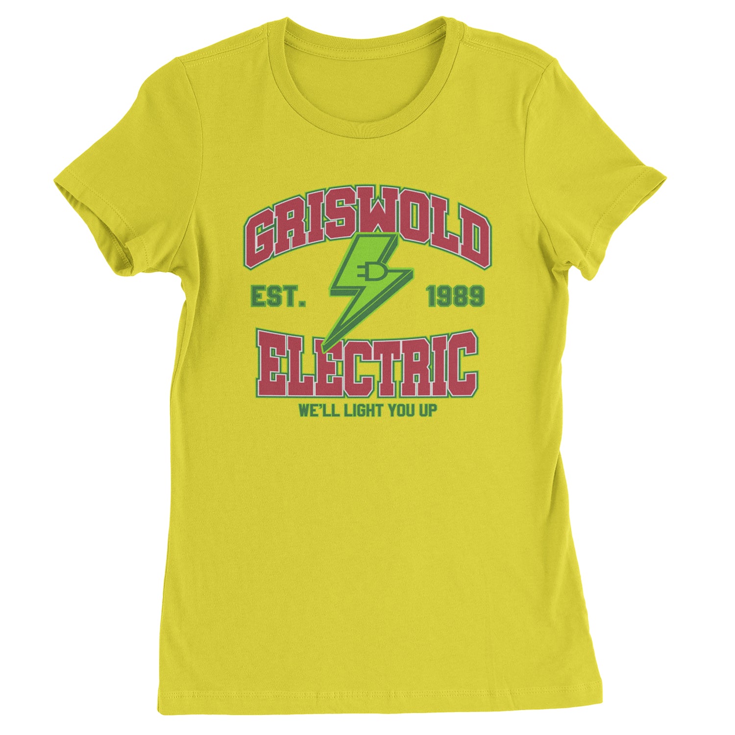 Griswold Electric We'll Light You Up  Womens T-shirt Yellow