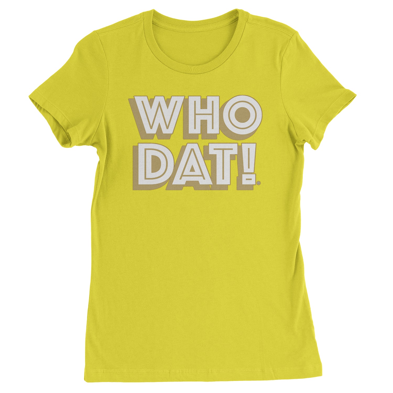 Who Dat Nation Big Bold New Orleans Womens T-shirt Yellow