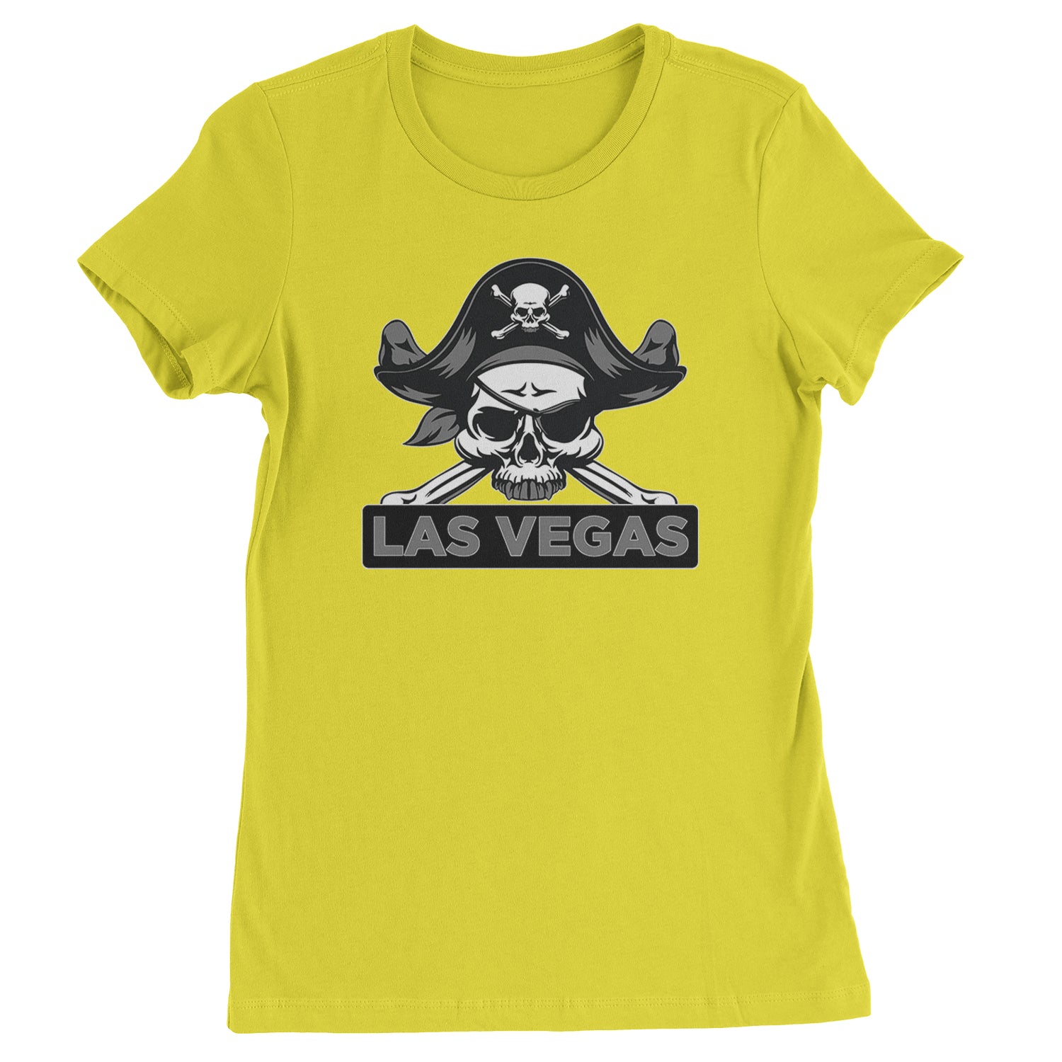 Raider Skull Straight Outta Las Vegas Womens T-shirt Yellow