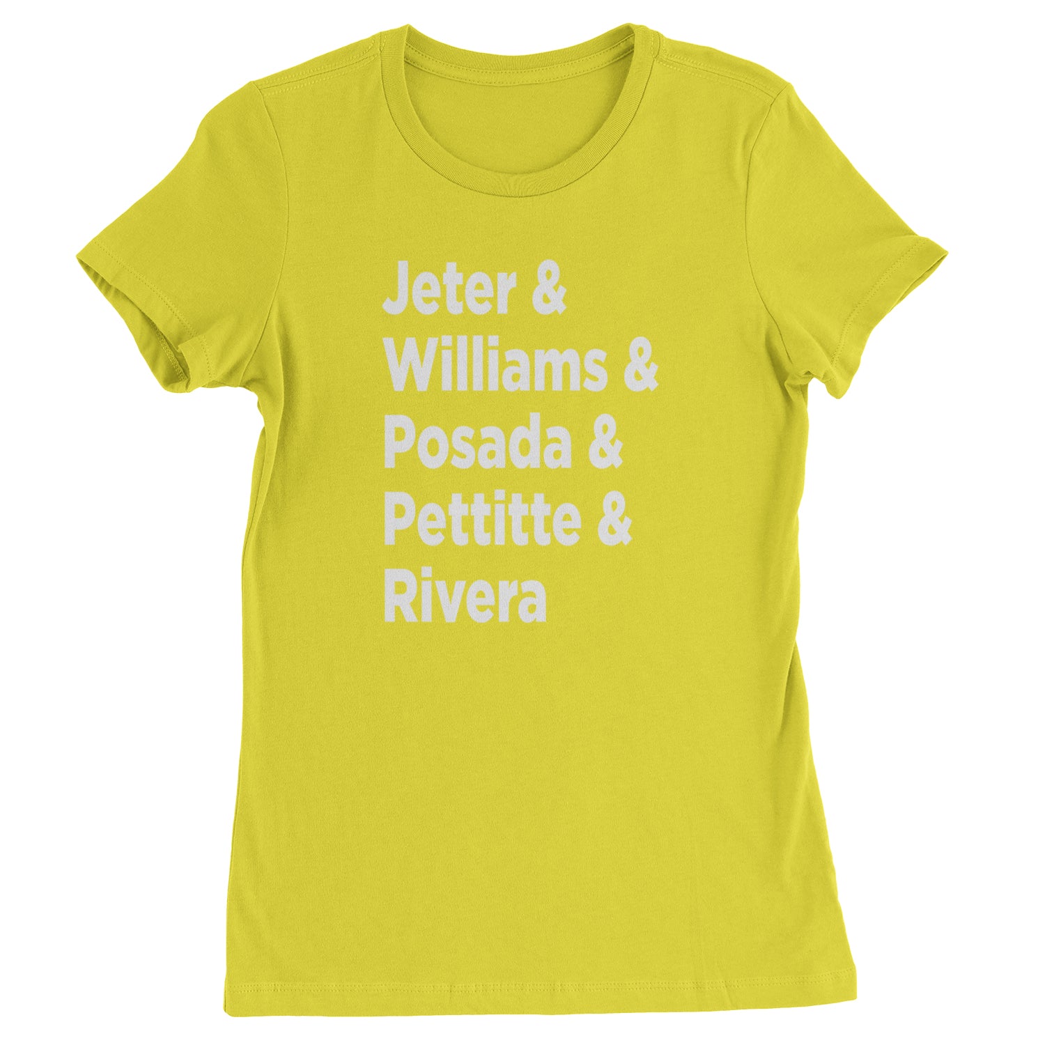 Jeter & Williams & Posada & Pettitte & Rivera Womens T-shirt Yellow