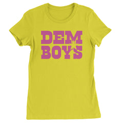 Dem Boys Hot Pink Dallas  Womens T-shirt Yellow