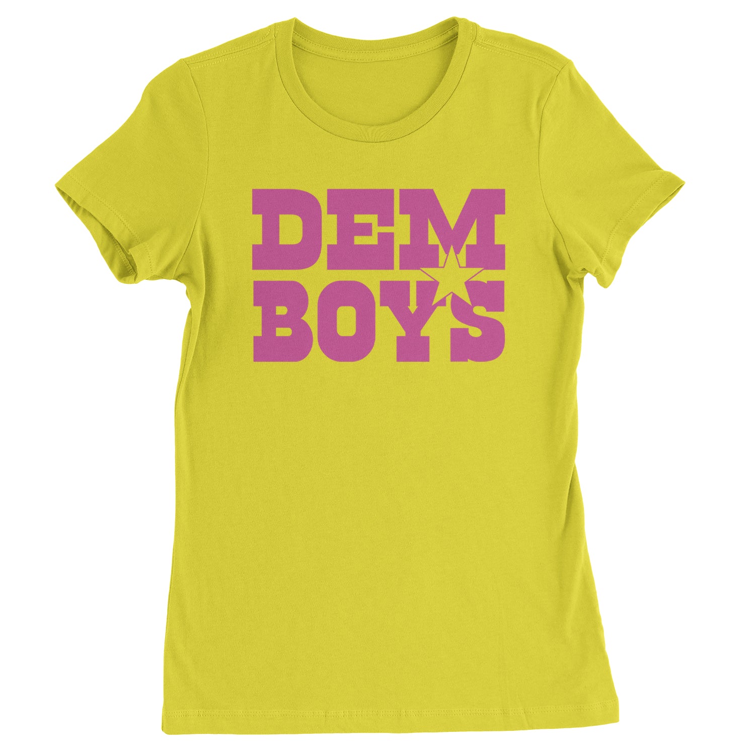 Dem Boys Hot Pink Dallas  Womens T-shirt Yellow