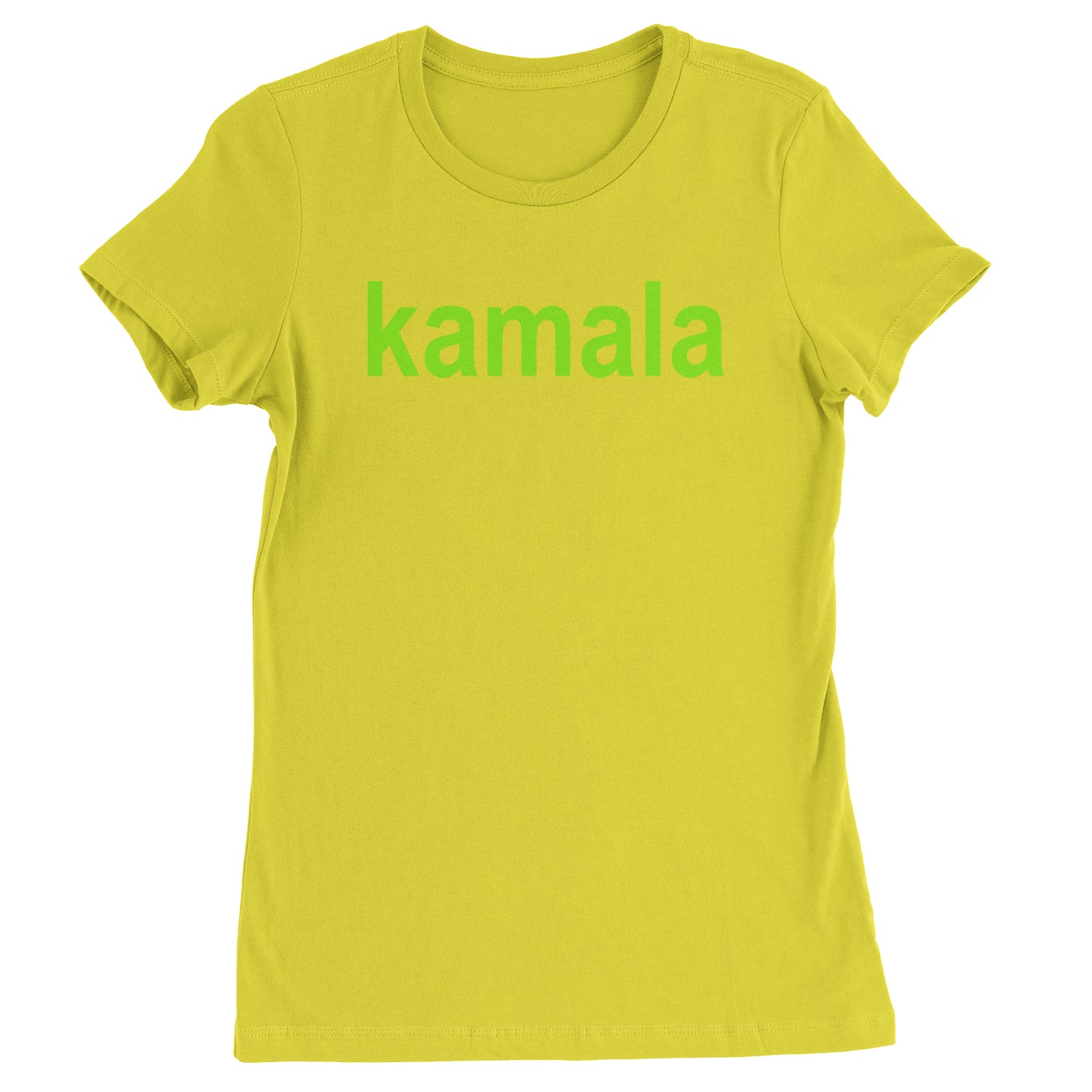 Kamala Bright Green Brat Coconut Tree Womens T-shirt Yellow